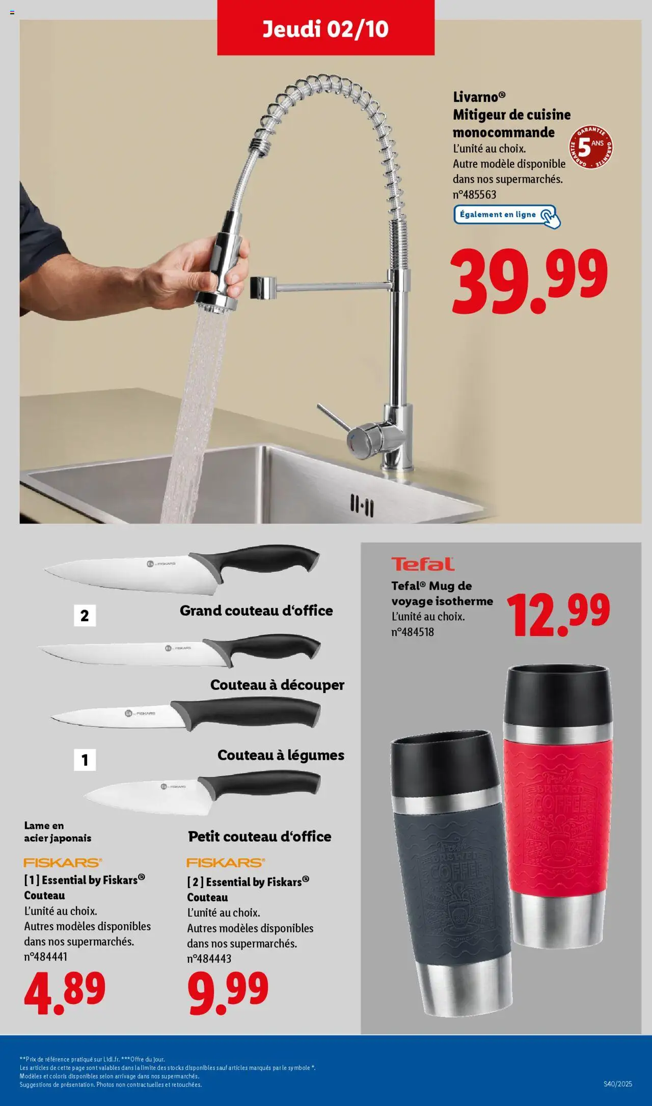  | Page: 39 | Produits: Couteau, Mixer, Tefal, Mitigeur de cuisine