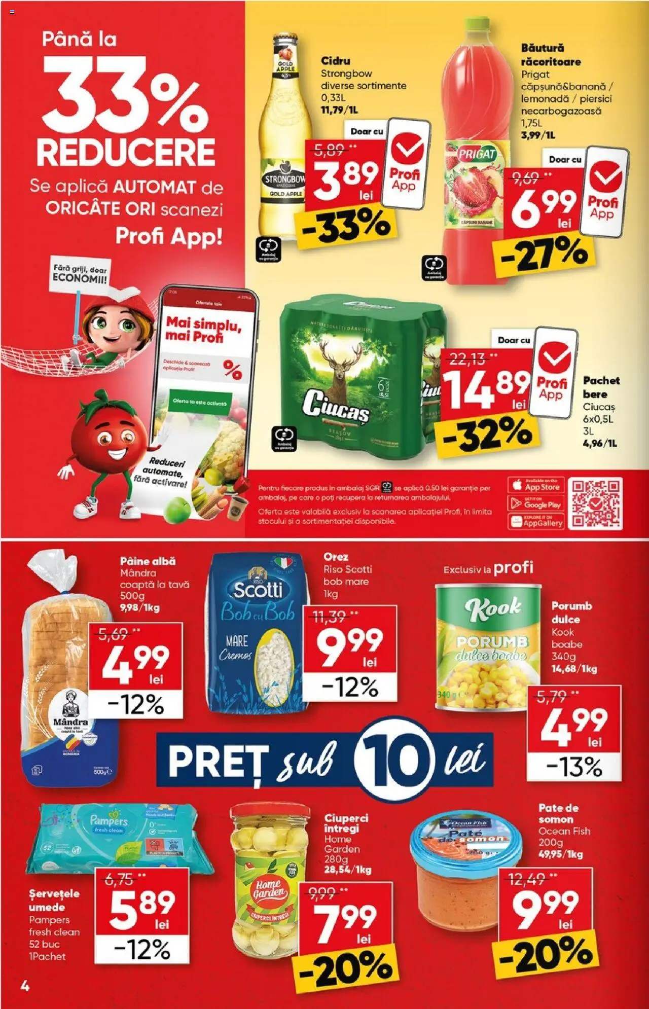 Catalog Profi City nou – valabil de la 23.07.2025 | Pagină: 4 | Produse: Pate, Apple, Bere, Orez