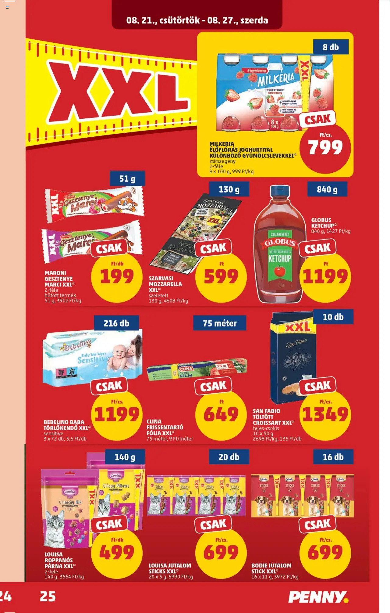 PENNY akciós ujság - amely érvényes a következő dátumtól: 21.08.2025 | Oldal: 29 | Termékek: Croissant, Törlőkendő, Párna, Ketchup