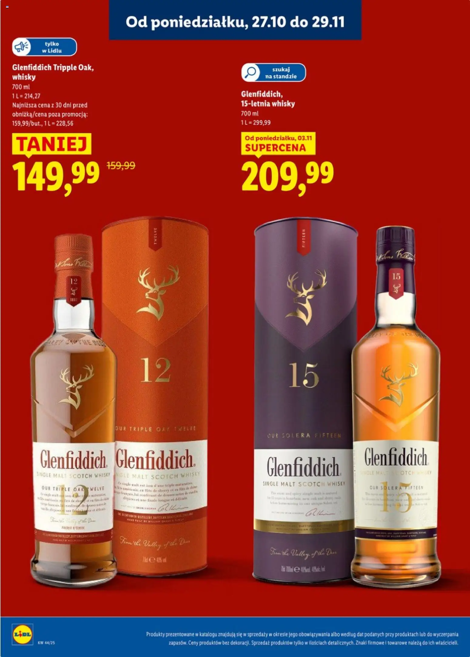 Lidl Katalog alkoholi mocnych od 27.10.2025 | Strona: 13 | Produkty: Whisky Single Malt, Whisky