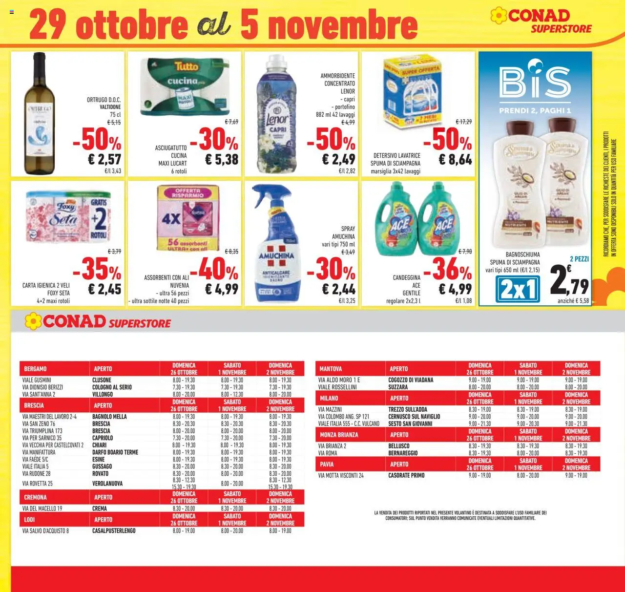 Volantino Conad del 22.10.2025 | Pagina: 57 | Prodotti: Carta igienica, Bagnoschiuma, Candeggina, Anticalcare