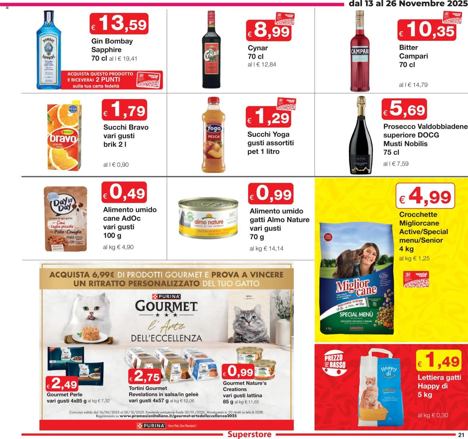 Volantino Sì con Te del 13.11.2025 | Pagina: 21 | Prodotti: Gin, Prosecco, Verdure, Crocchette