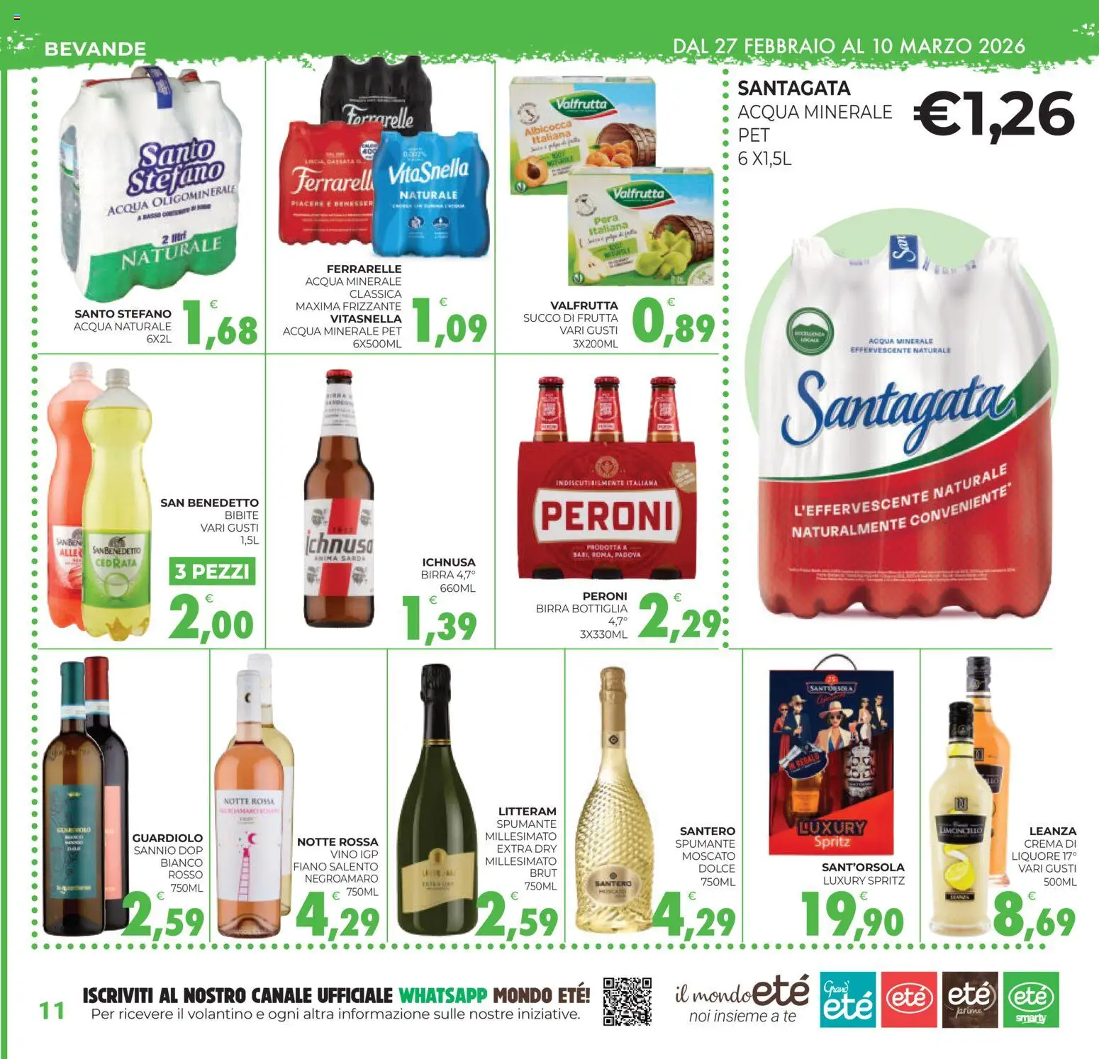 Volantino Eté del 27.02.2026 | Pagina: 11 | Prodotti: Succo, Tè, Bibite, Liquore