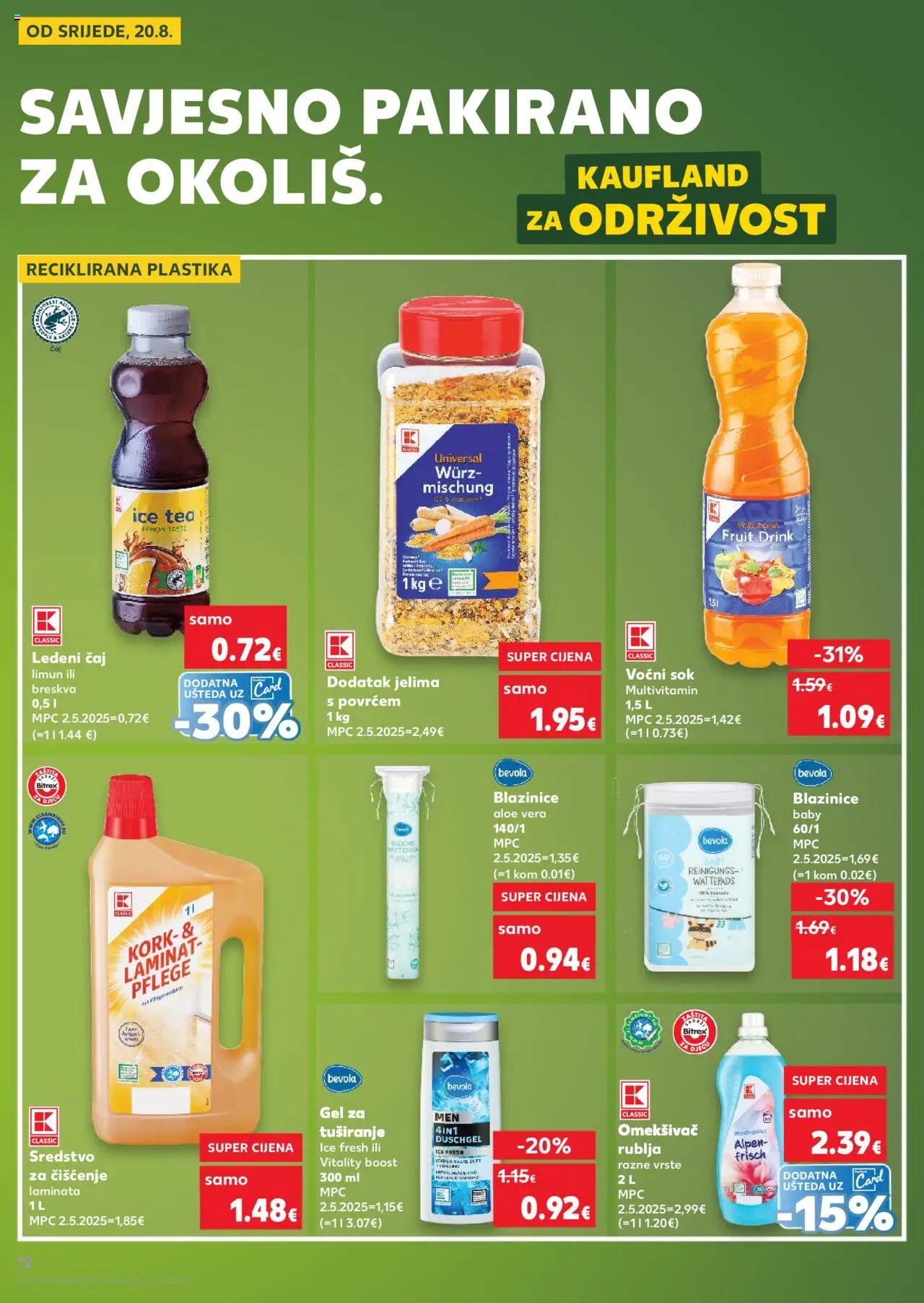 Kaufland katalog | vrijedi od 20.08.2025 | Stranica: 12 | Proizvodi: Gel za tuširanje, Čaj, Limun, Breskva