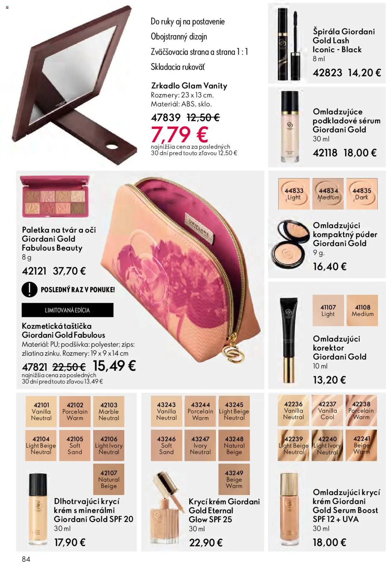 Nové Oriflame akcie – leták je platný od 12.11.2025 | Strana: 84 | Produkty: Zrkadlo, Korektor, Púder