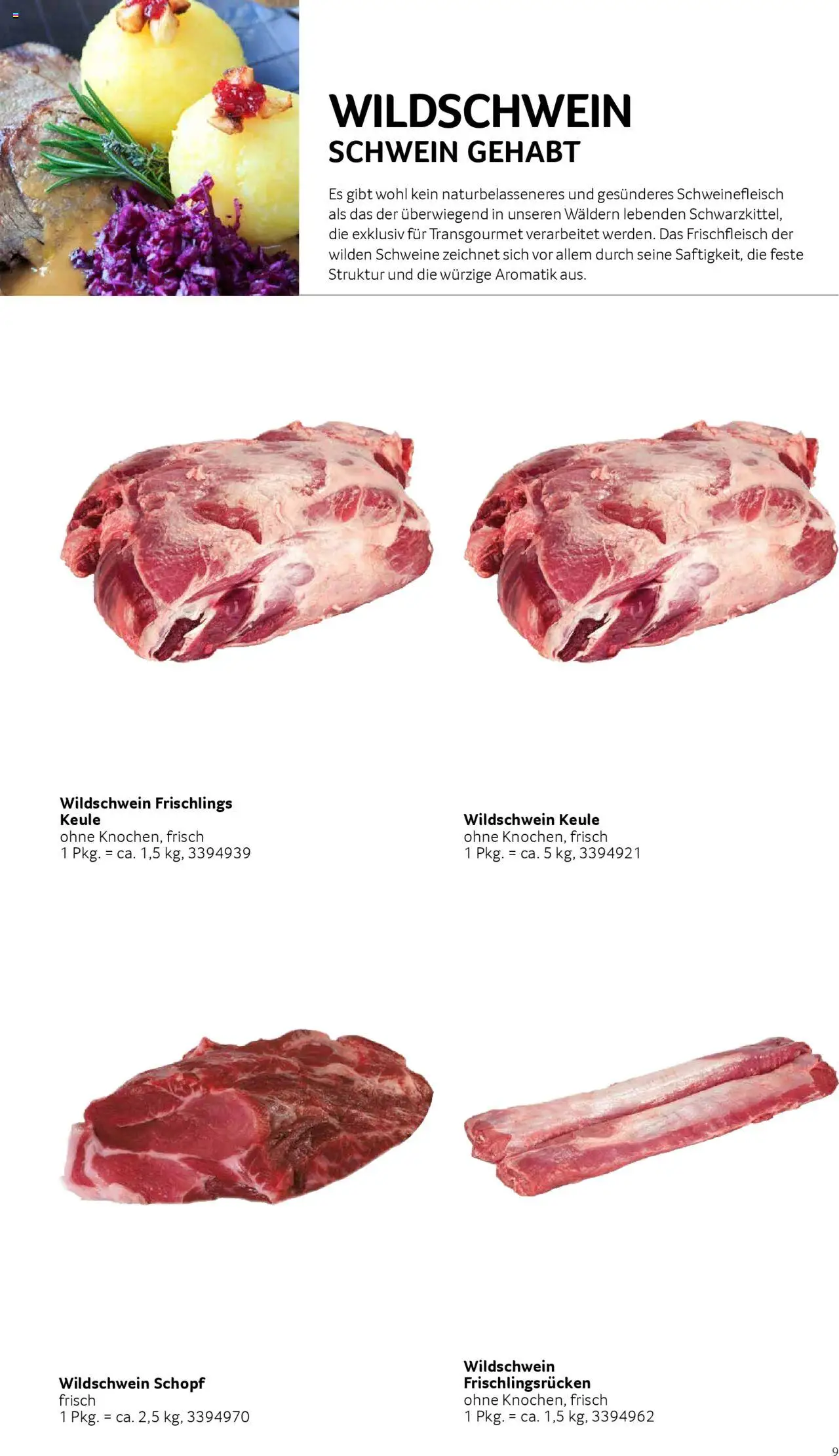 Transgourmet Zeit für wilde Gennusmomente gültig ab 01.09.2025 | Seite: 9 | Produkte: Schweinefleisch