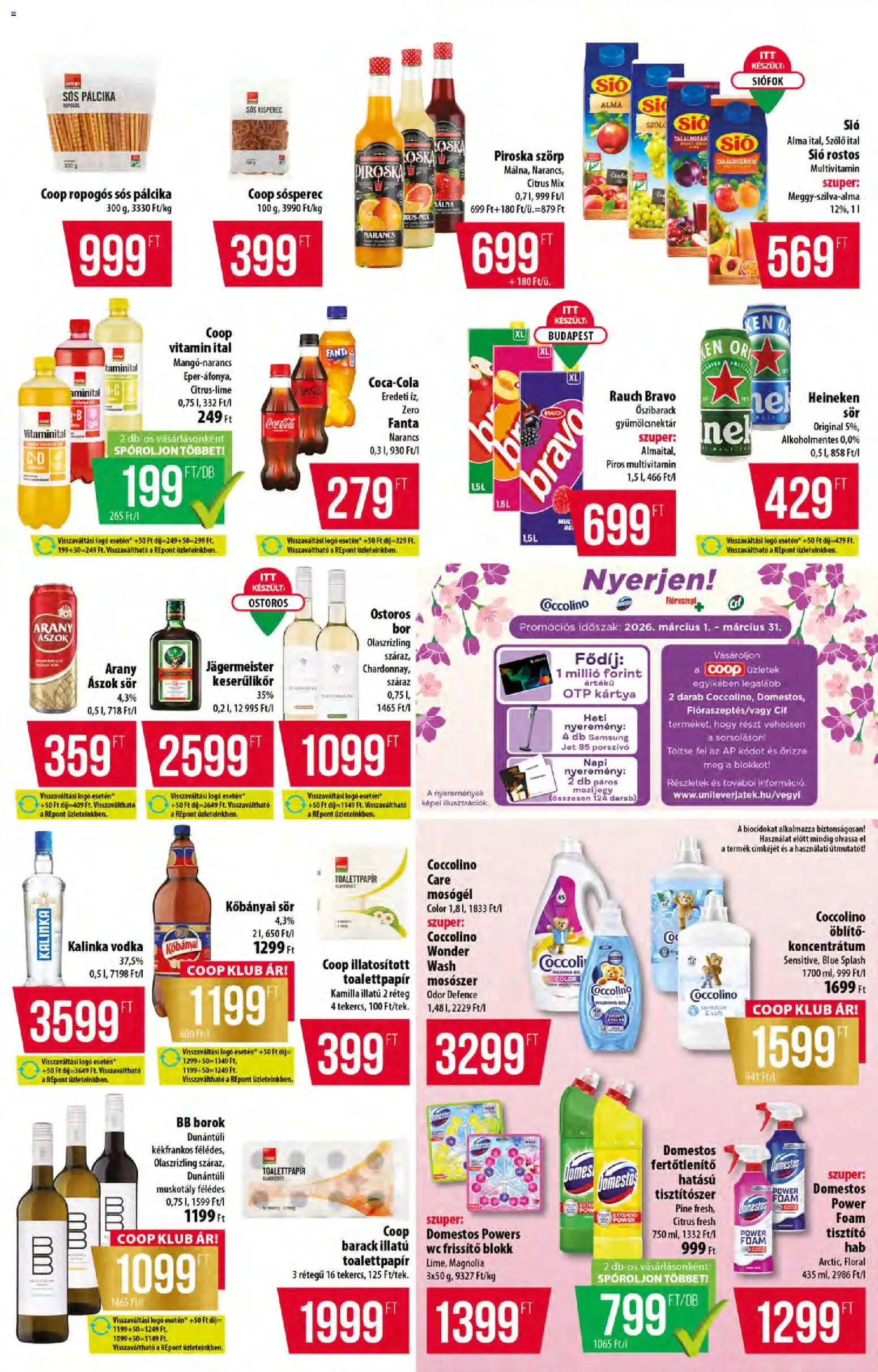 COOP akciós ujság - amely érvényes a következő dátumtól: 05.03.2026 | Oldal: 7 | Termékek: Szörp, Kisela pavlaka, Kisperec, Heineken
