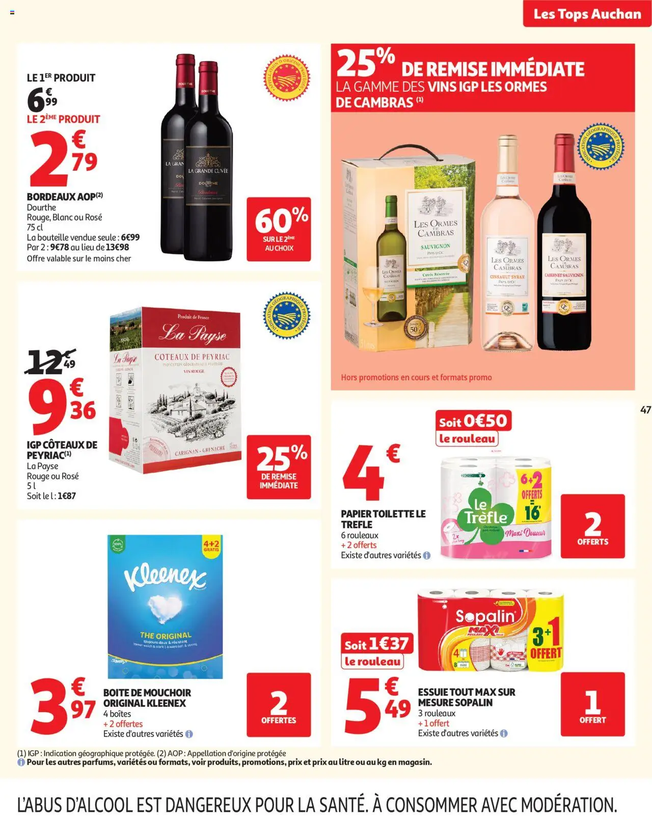 {H1} | Page: 47 | Produits: Papier toilette, Rouleau, Vin, Thé