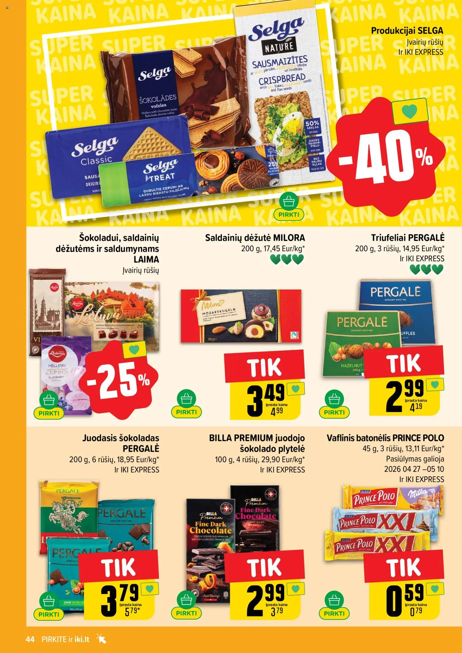 IKI akcijos nuo 27.04.2026 | Puslapis: 44 | Prekių: Šokoladas