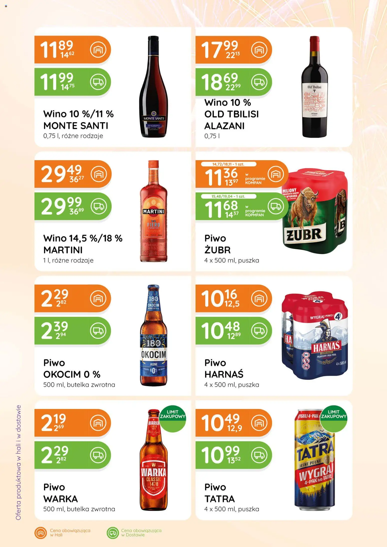 Eurocash Gazetka - Ofensywa Alkoholowa od 01.01.2026 | Strona: 4 | Produkty: Piwo żubr, Martini, Harnaś, Wino