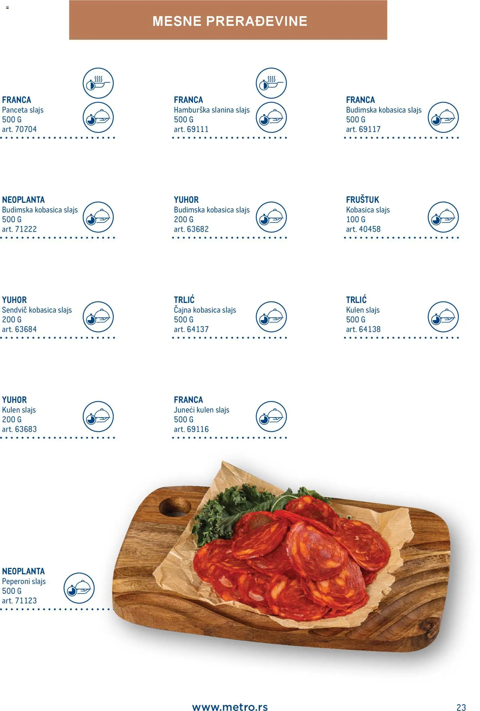 Metro katalog - važi od 28.11.2025 | Strana: 23 | Proizvode: Panceta, Slanina, Hamburska slanina, Kobasica