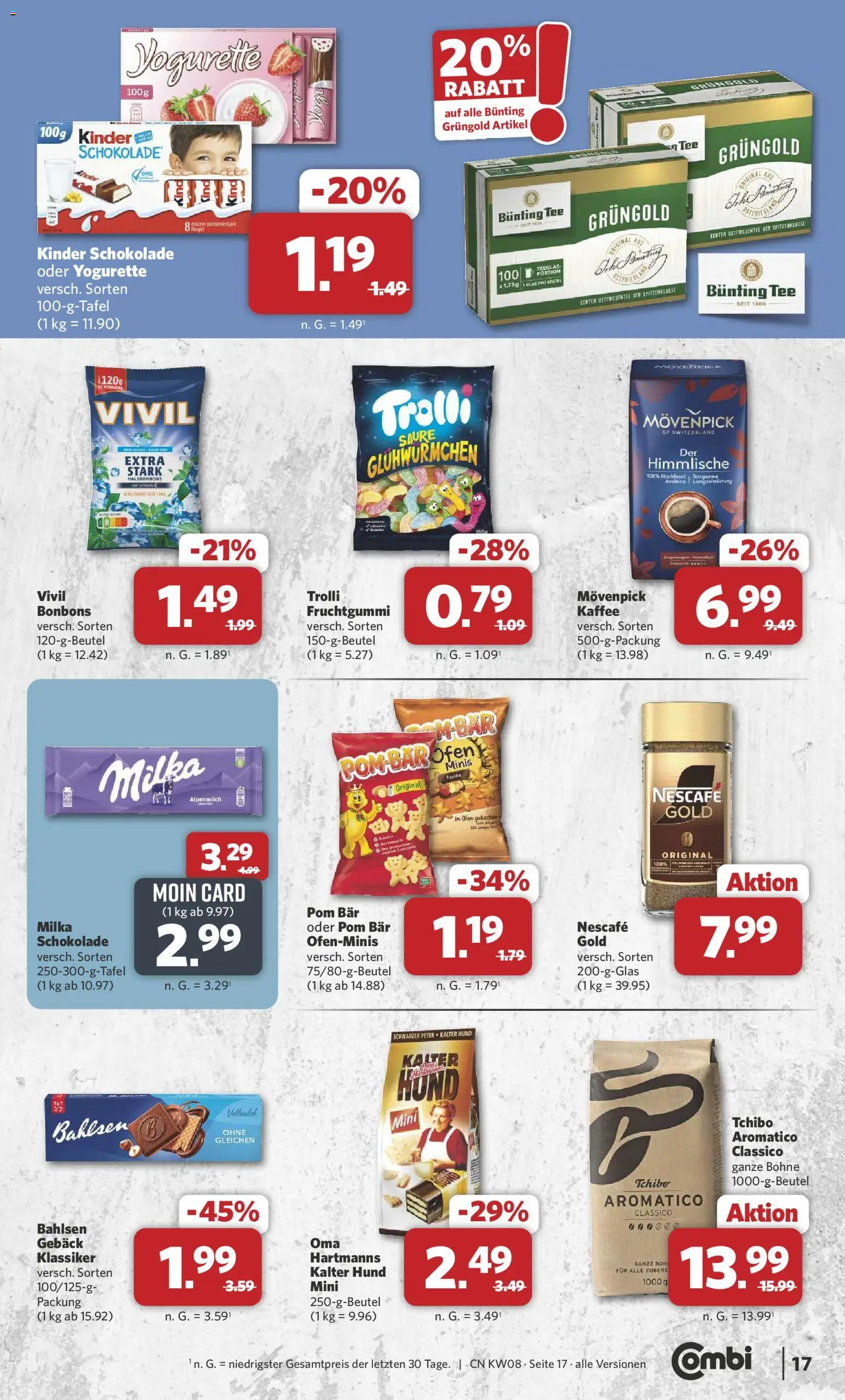 Combi Prospekt 	 – gültig ab 16.02.2026 | Seite: 18 | Produkte: Kinder schokolade, Schokolade, Tee, Nescafe gold