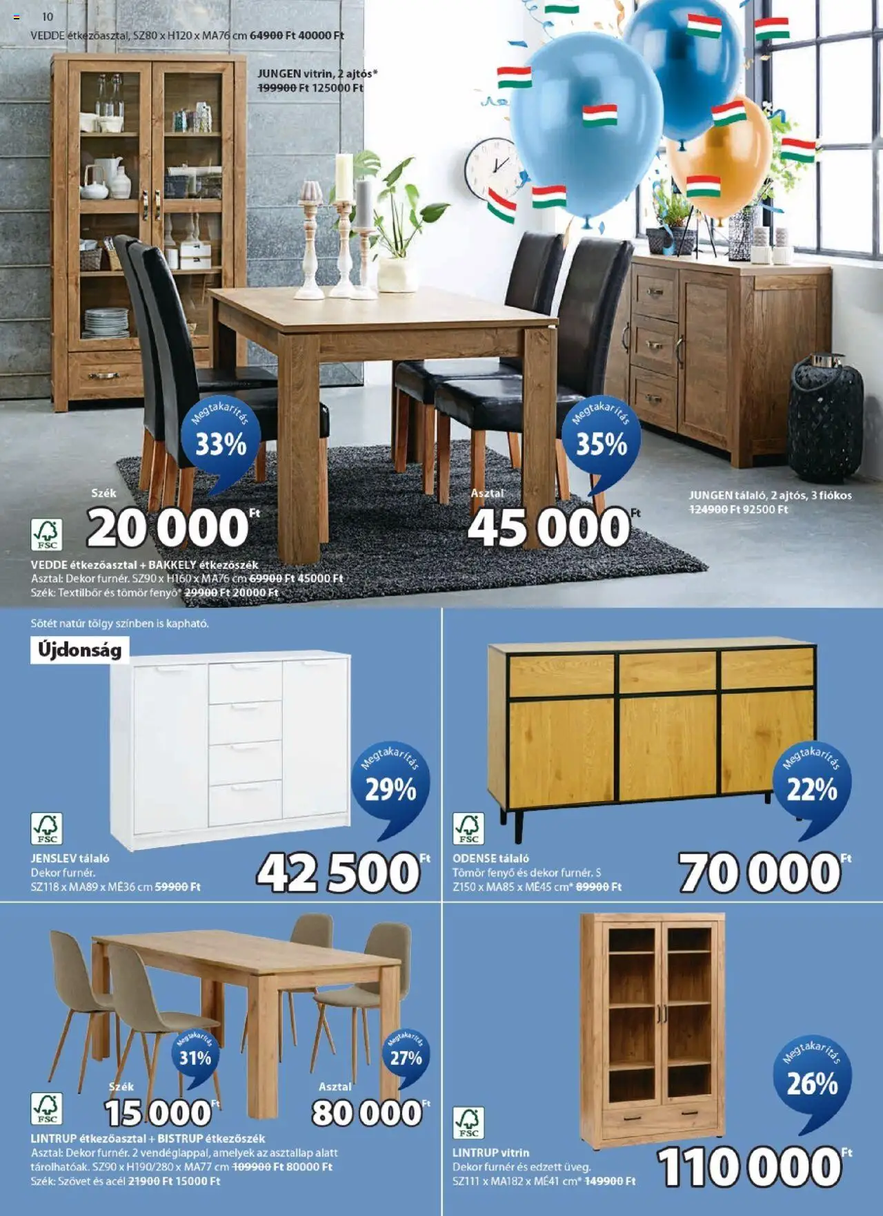 JYSK akciós ujság - amely érvényes a következő dátumtól: 01.10.2025 | Oldal: 10 | Termékek: Étkezőasztal, Asztallap, Asztal, Szék