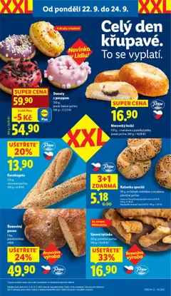 Kaiserka speciál, 90 g, se lněným semínkem a sezamem, pšeničné pečivo od 22.09.2025 | Strana: 15 | Produkty: Kaiserka, Chléb, Kornbageta, Pečivo