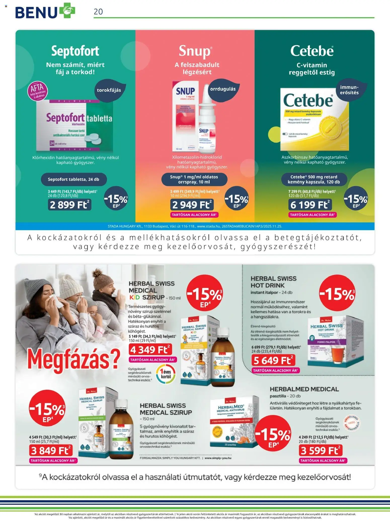 BENU Gyógyszertárak akciós ujság - amely érvényes a következő dátumtól: 01.01.2026 | Oldal: 20 | Termékek: Italpor