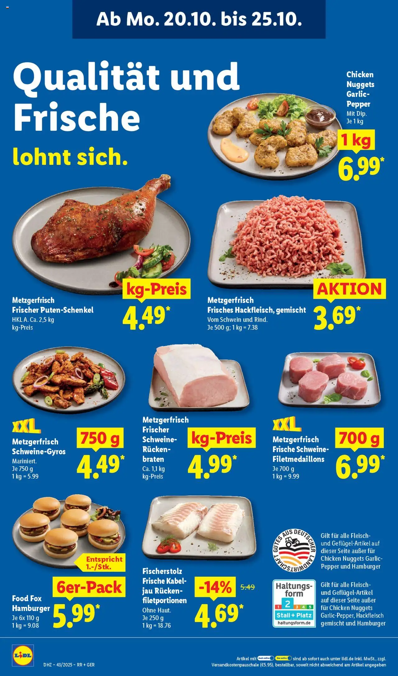Lidl Prospekt Bestwig – gültig ab 20.10.2025 | Seite: 8 | Produkte: Kabel, Fleisch, Hackfleisch