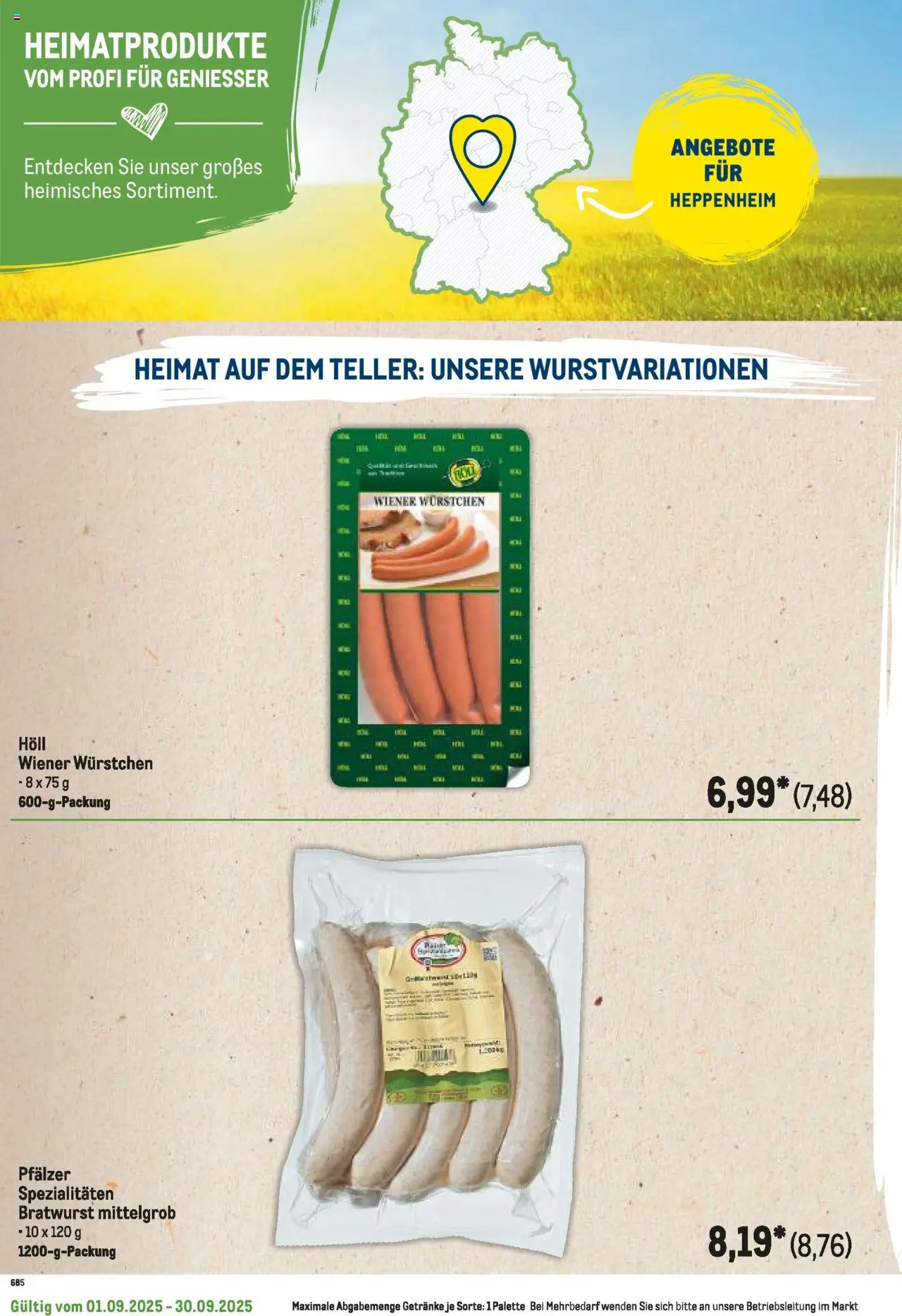 Metro Regionaler Flyer - gültig ab dem 01.09.2025 | Seite: 62 | Produkte: Wiener wurstchen, Bratwurst