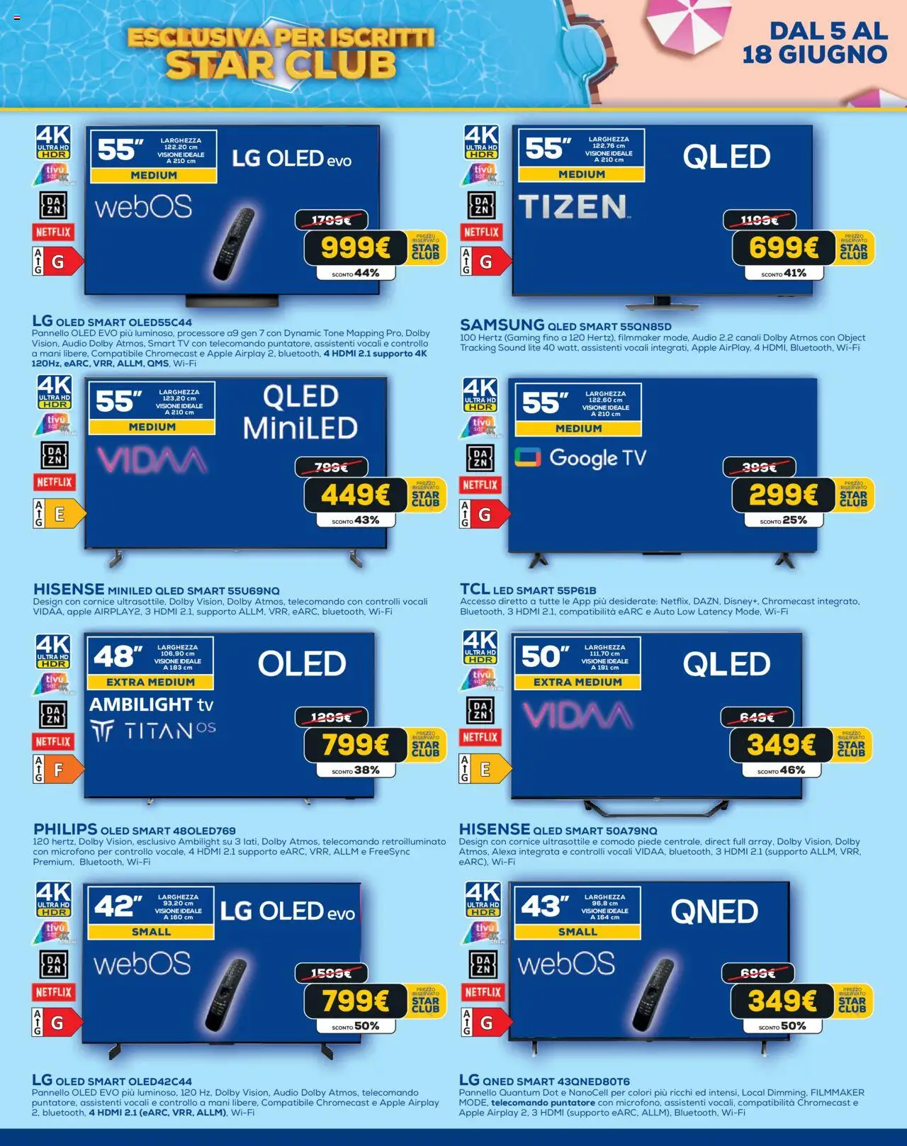 Volantino Euronics del 05.06.2025 | Pagina: 11 | Prodotti: Telecomando, TV, Audio, Samsung