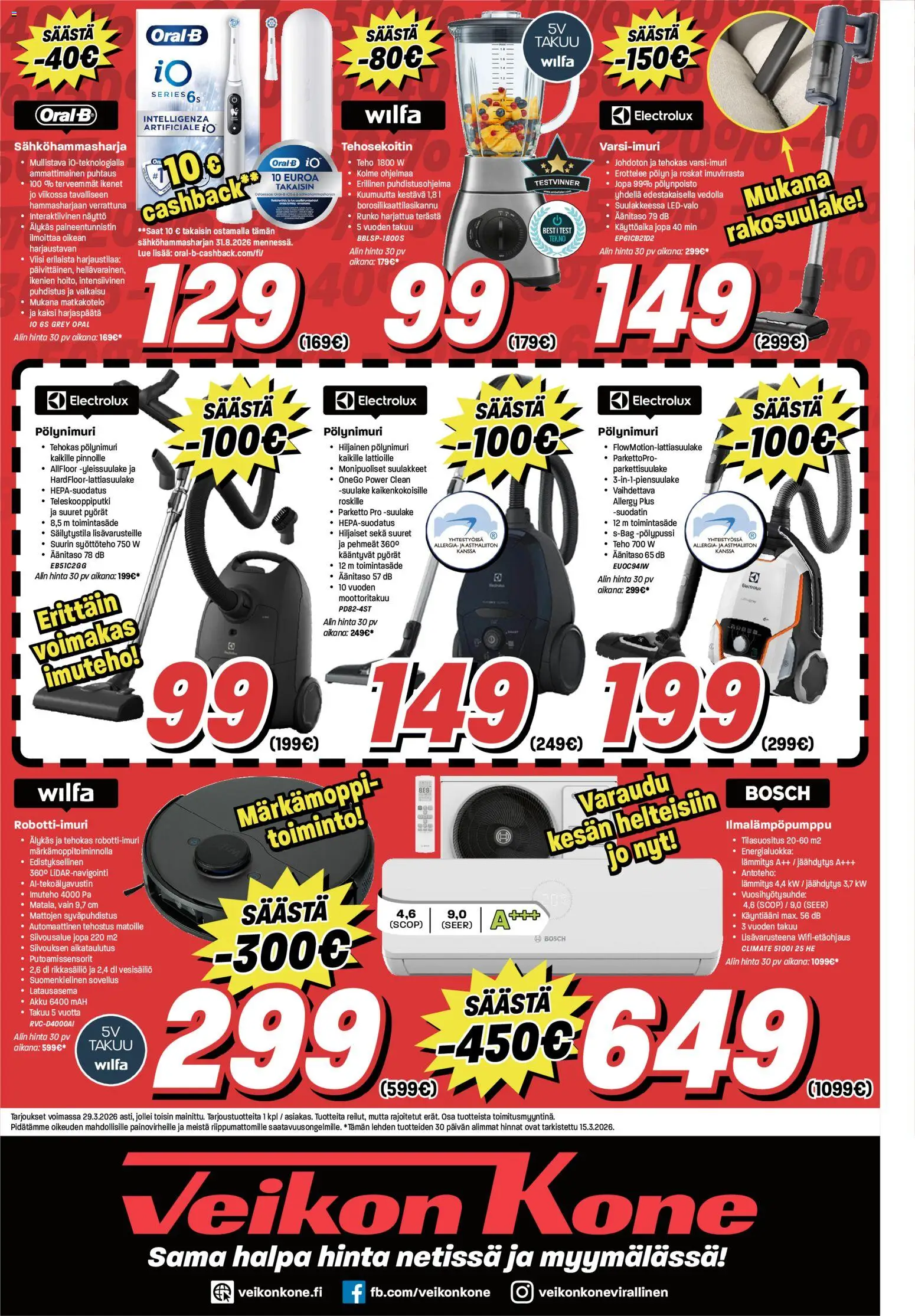 Veikon Kone tarjoukset – voimassa 16.03.2026 alkaen | Sivu: 8 | Tuotteet: Sähköhammasharja, Akku, Tehosekoitin, Näyttö