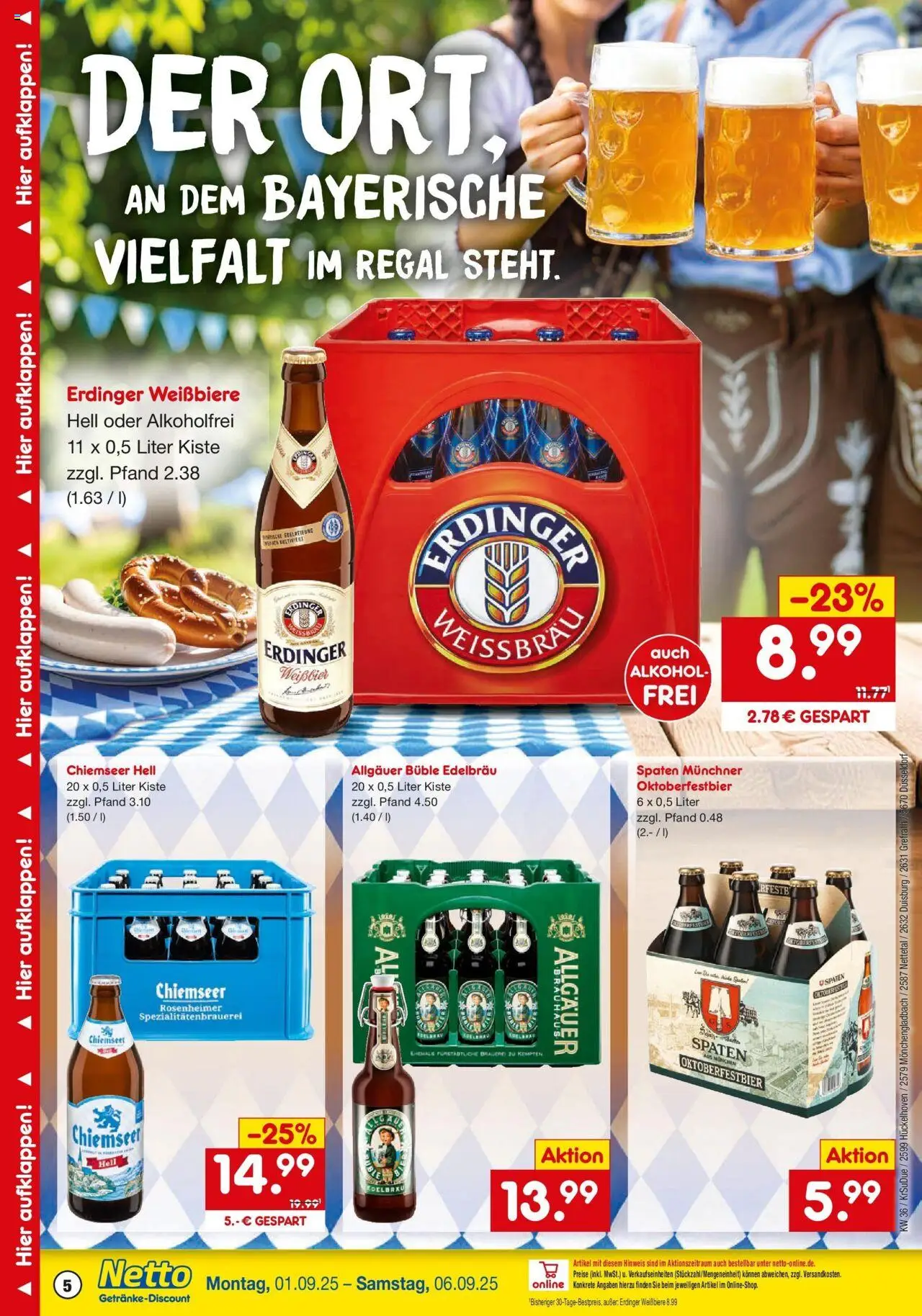 Netto Marken-Discount prospekt Mönchengladbach	 – gültig ab 01.09.2025 | Seite: 5 | Produkte: Erdinger, Regal, Weißbier
