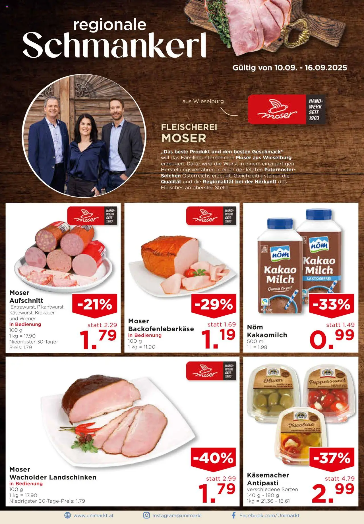 Unimarkt Niederösterreich gültig ab 10.09.2025 | Seite: 4 | Produkte: Wurst, Szeder, Milch