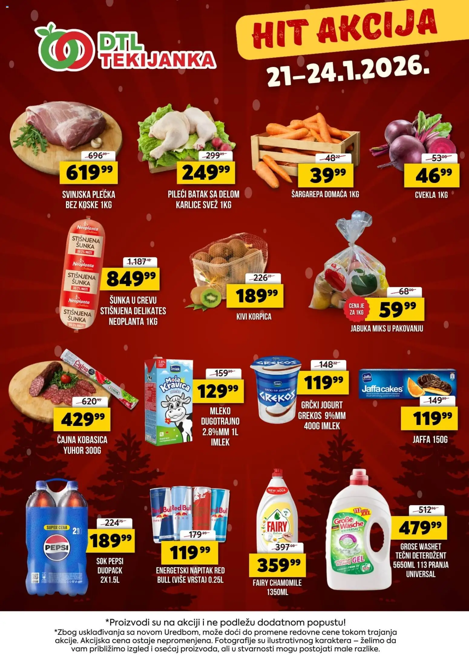 Tekijanka katalog - važi od 21.01.2026 | Strana: 1 | Proizvode: Tečni deterdžent, Grčki jogurt, Pileći batak, Red Bull