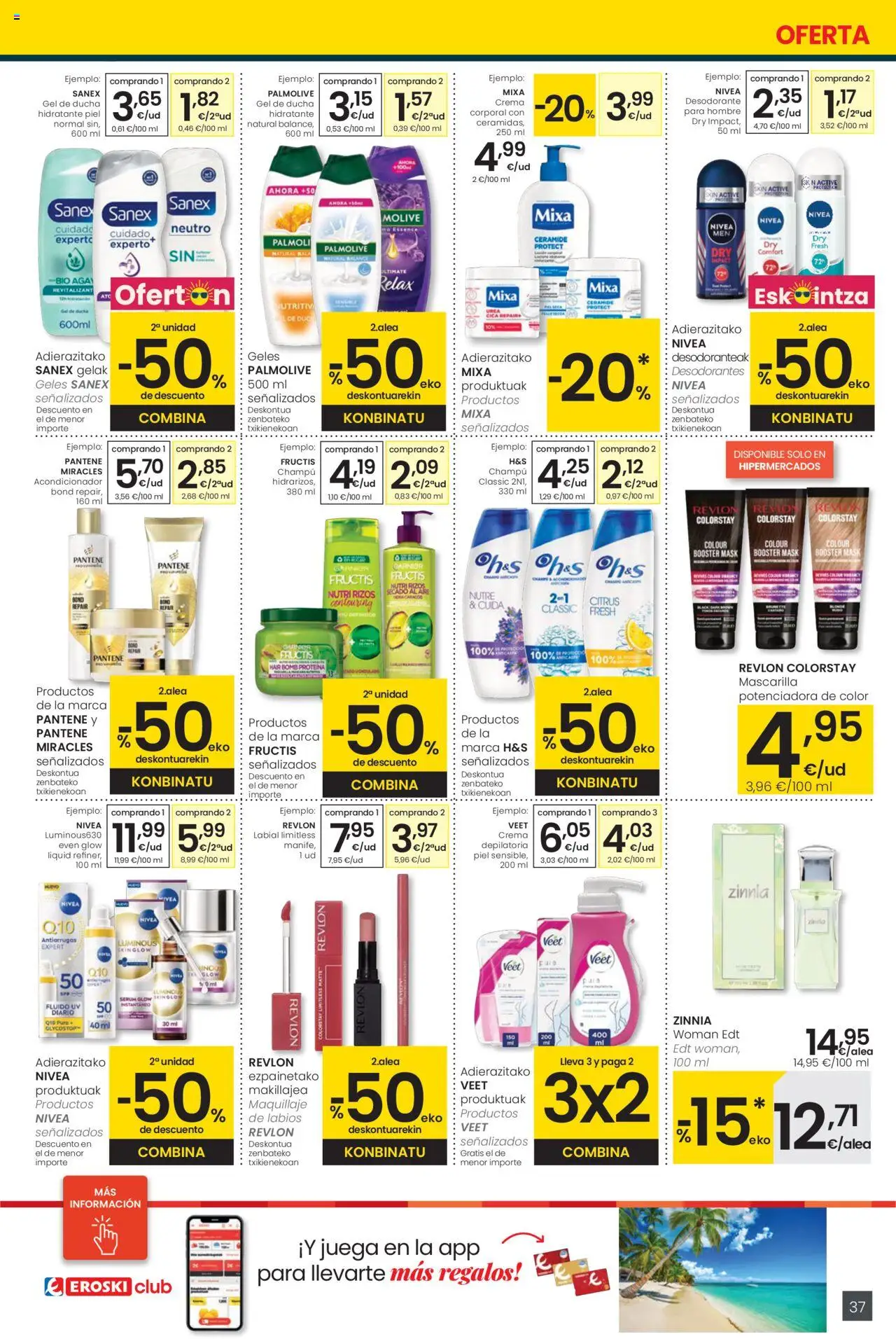 Eroski - Handia │ válido desde el 12.06.2025 | Página: 37 | Productos: Champú, Crema depilatoria, Crema, Ducha