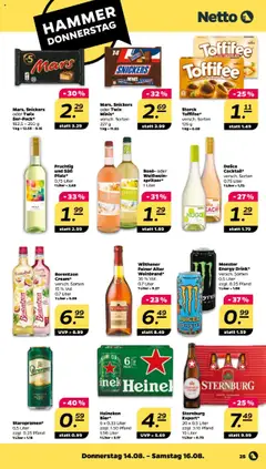 Netto Prospekt 	 - gültig ab dem 11.08.2025 | Seite: 27 | Produkte: Schokolade, Bier, Mango, Hugo
