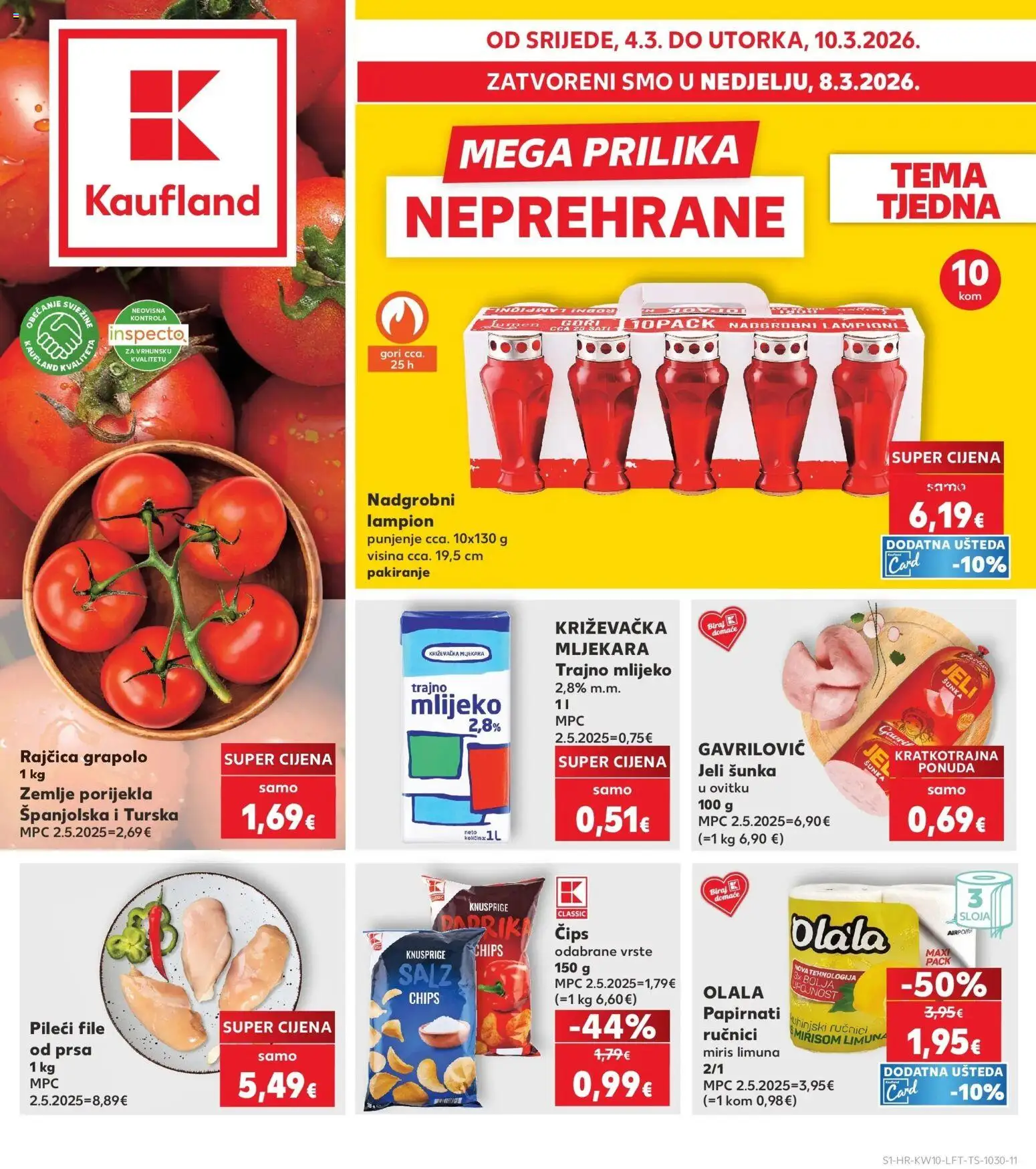 Kaufland katalog | vrijedi od 04.03.2026 | Stranica: 1 | Proizvodi: Miris, Mlijeko, Čips, Rajčica