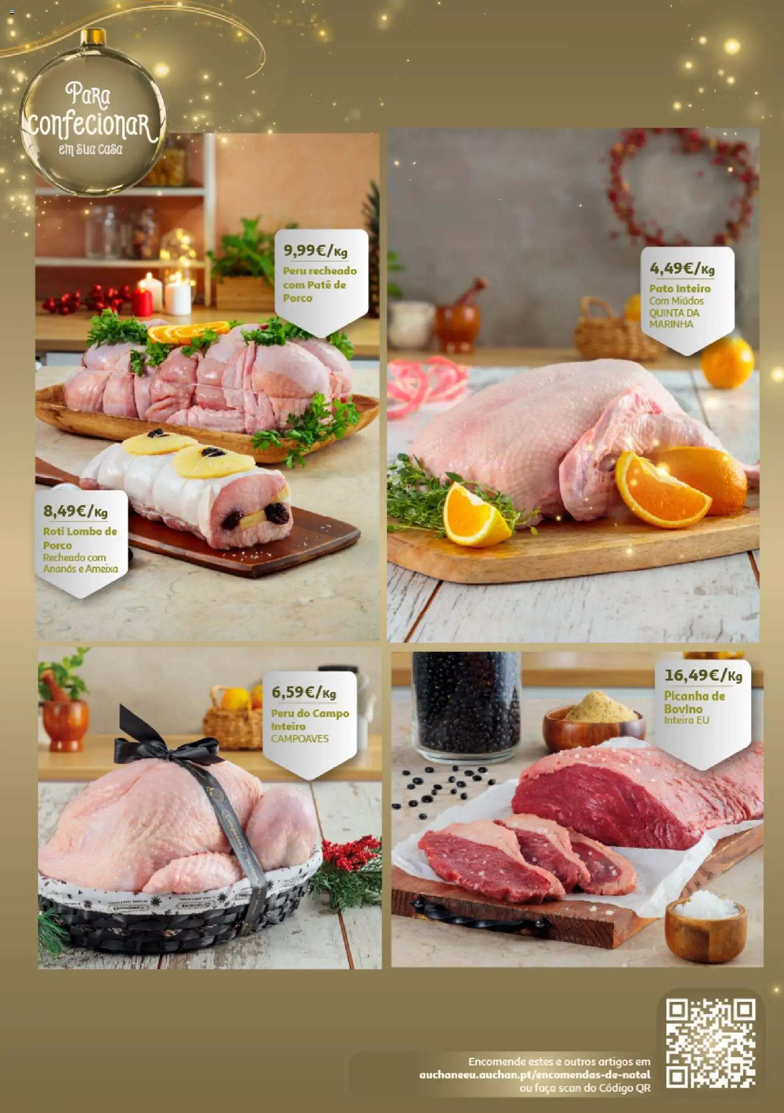 Auchan - Encomendas Natal e Ano Novo │ válido de 13.11.2025 | Página: 14 | Produtos: Faca, Peru, Lombo