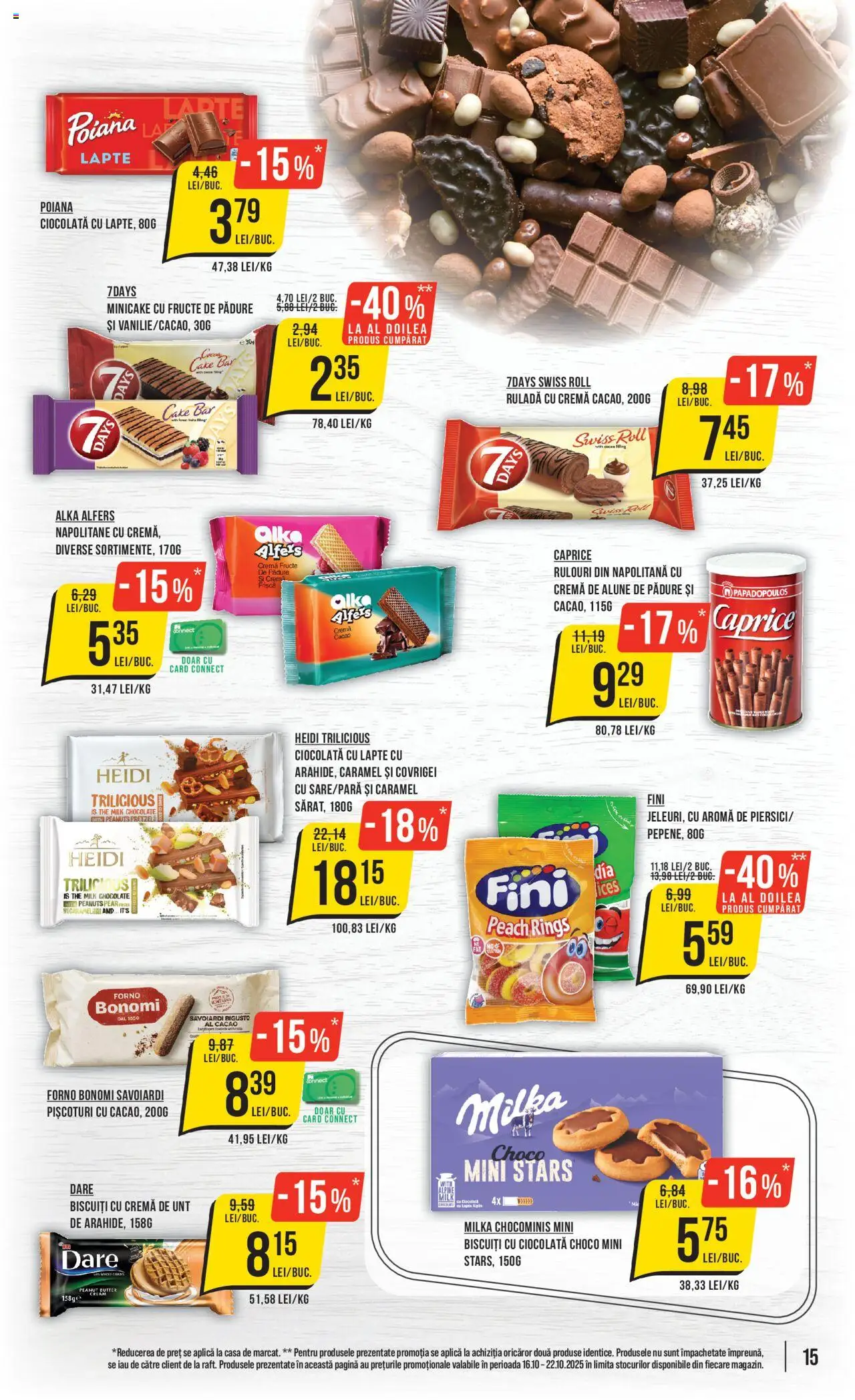 Noul catalog Mega Image – valabil de la 16.10.2025 | Pagină: 15 | Produse: Napolitane, Alune, Lapte, Fructe
