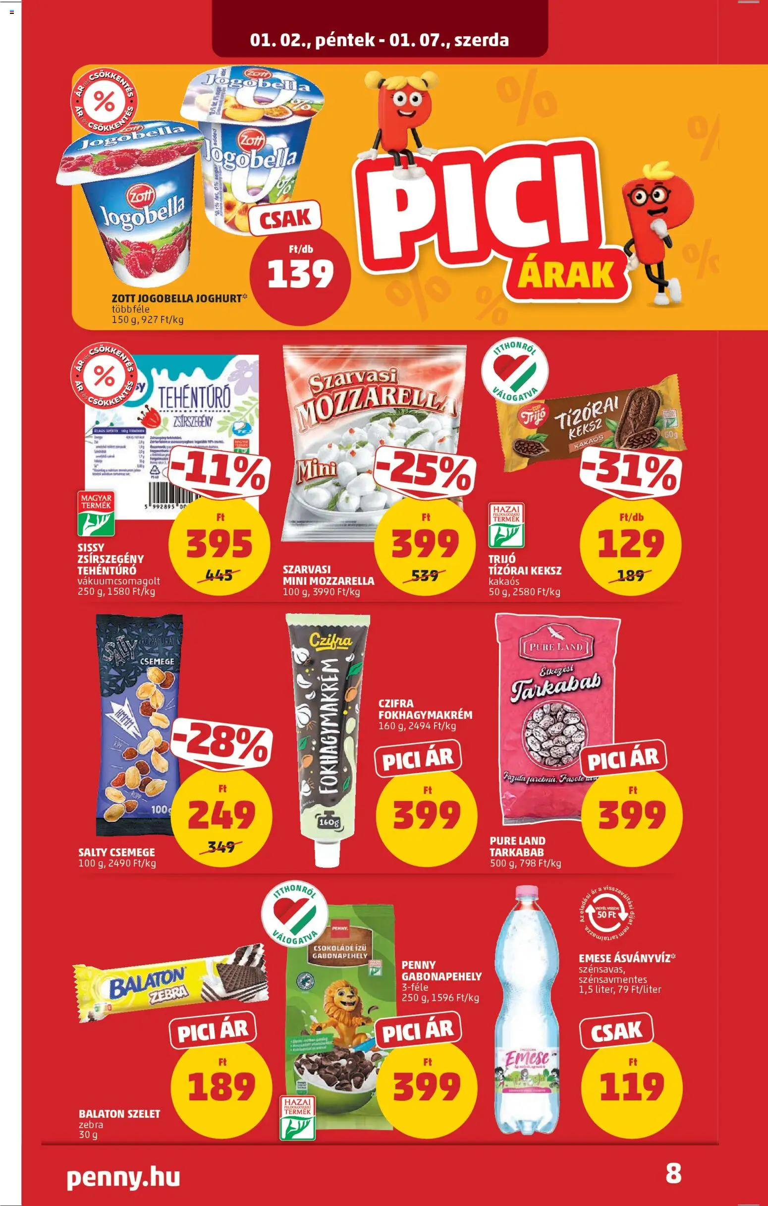 PENNY akciós ujság - amely érvényes a következő dátumtól: 02.01.2026 | Oldal: 12 | Termékek: Cottage cheese, Joghurt, Csokoládé, Ásványvíz