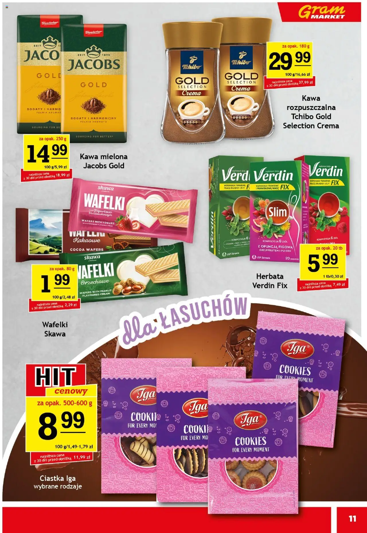 Gram Market Gazetka od 20.08.2025 | Strona: 11 | Produkty: Tchibo, Wafelki, Kawa, Herbata