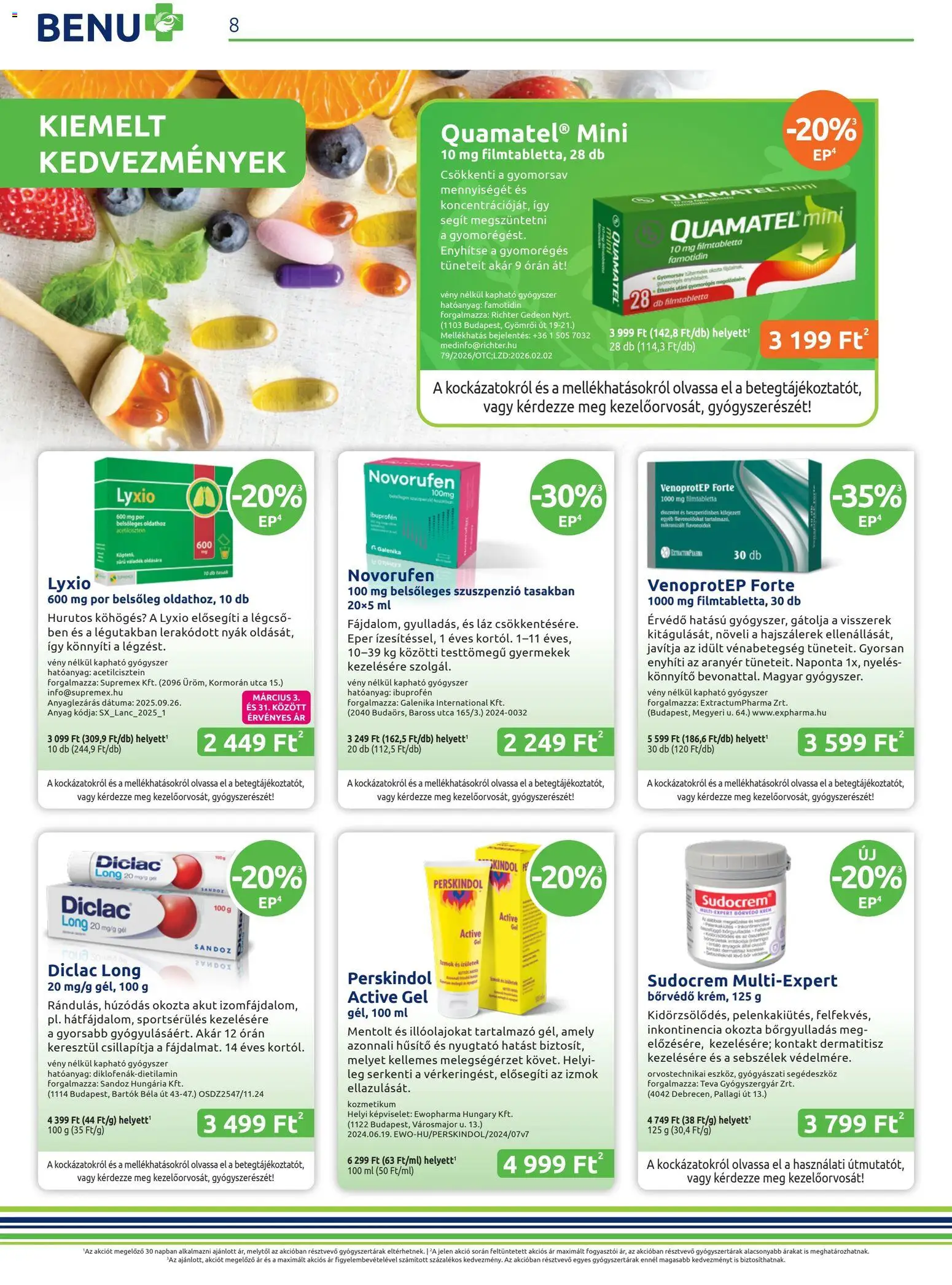 BENU Gyógyszertárak akciós ujság - amely érvényes a következő dátumtól: 01.03.2026 | Oldal: 8 | Termékek: Eper
