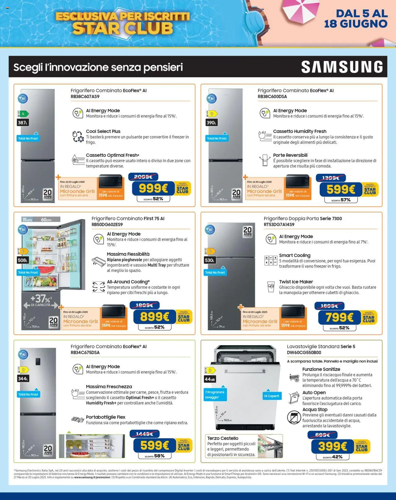 Volantino Euronics del 05.06.2025 | Pagina: 17 | Prodotti: Compressore, Frutta, Frigorifero, Samsung