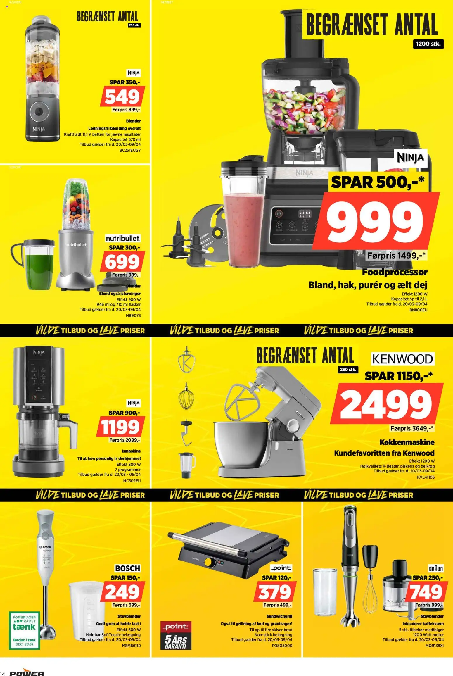 Power tilbudsavis – gyldig fra 01.04.2026 | Side: 14 | Produkter: Brød, Is, Foodprocessor, Piskeris
