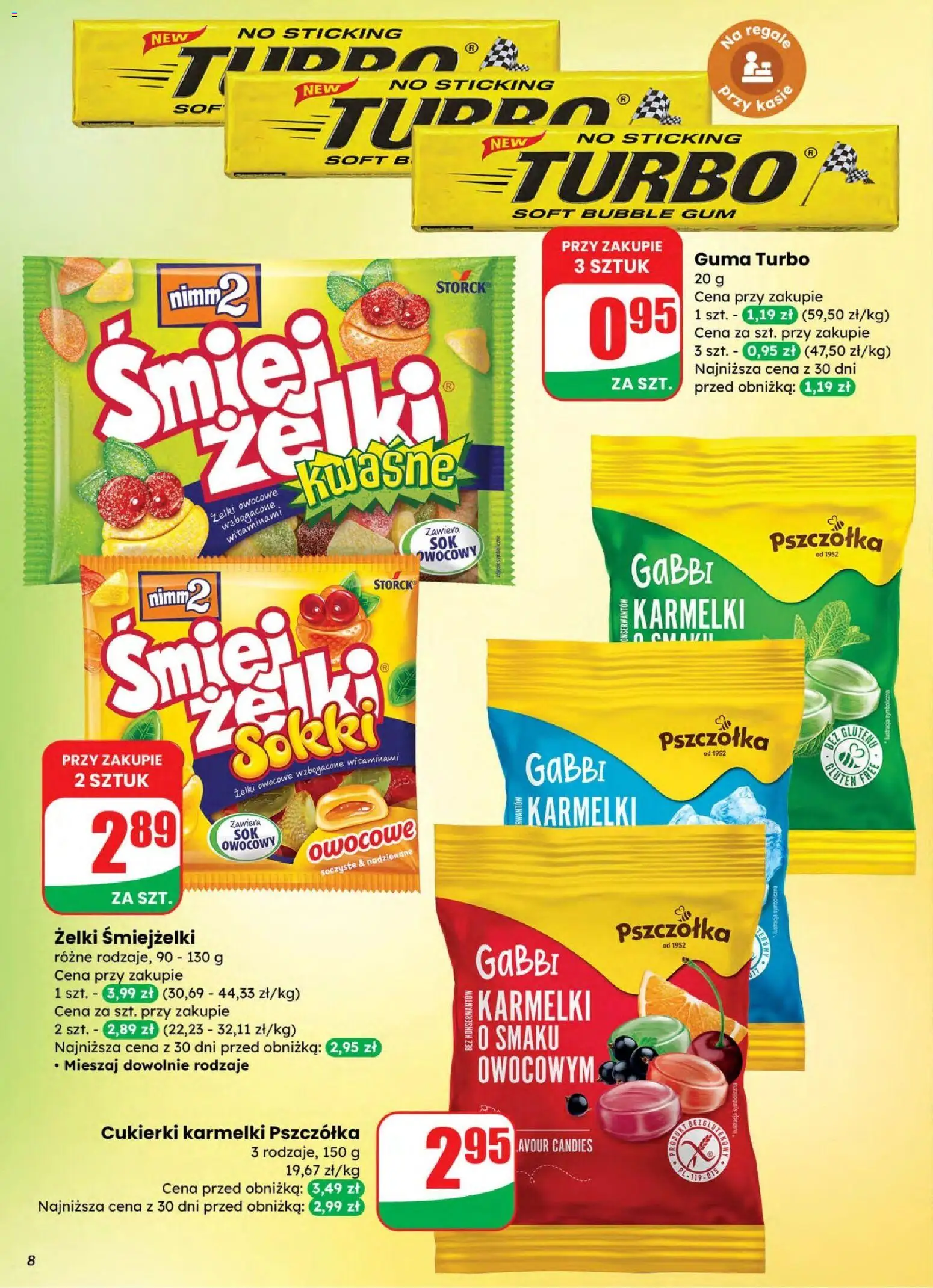 Dino gazetka od 04.03.2026 | Strona: 8 | Produkty: Kwaśne żelki, Żelki, Cukierki