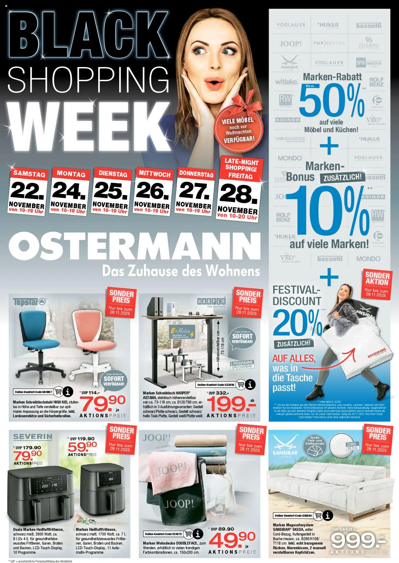 Ostermann - Black Friday – gültig ab 22.11.2025 | Seite: 1 | Produkte: Tasche, Kuchen, Uhr