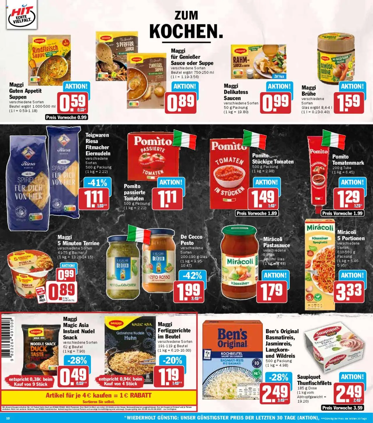 HIT Prospekt 	 - gültig ab dem 25.08.2025 | Seite: 10 | Produkte: Tomaten, Gemüse, Fertiggerichte, Reis
