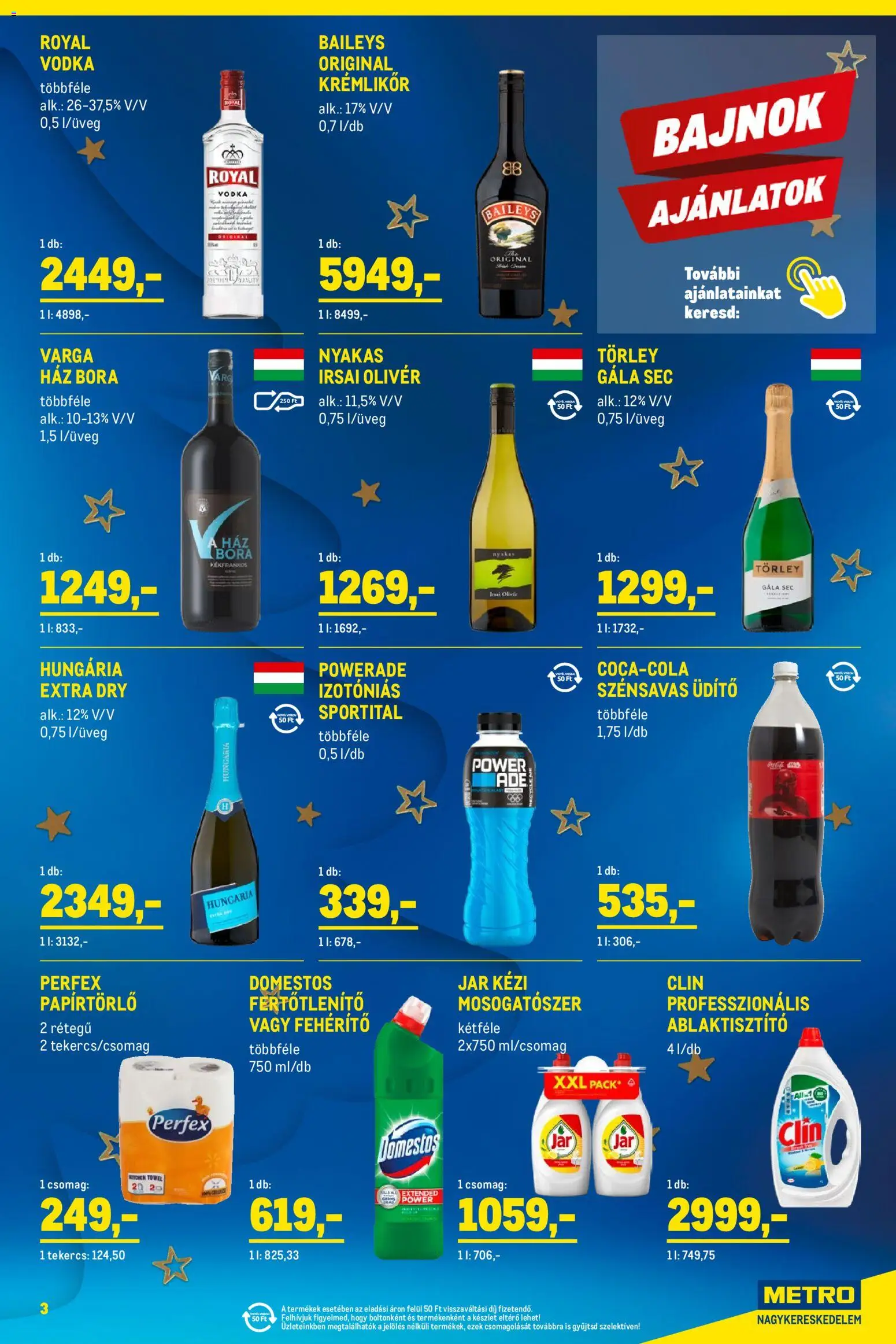 Metro akciós ujság - amely érvényes a következő dátumtól: 02.11.2025 | Oldal: 3 | Termékek: Papírtörlő, Krémlikőr, Mosogatószer, Vodka
