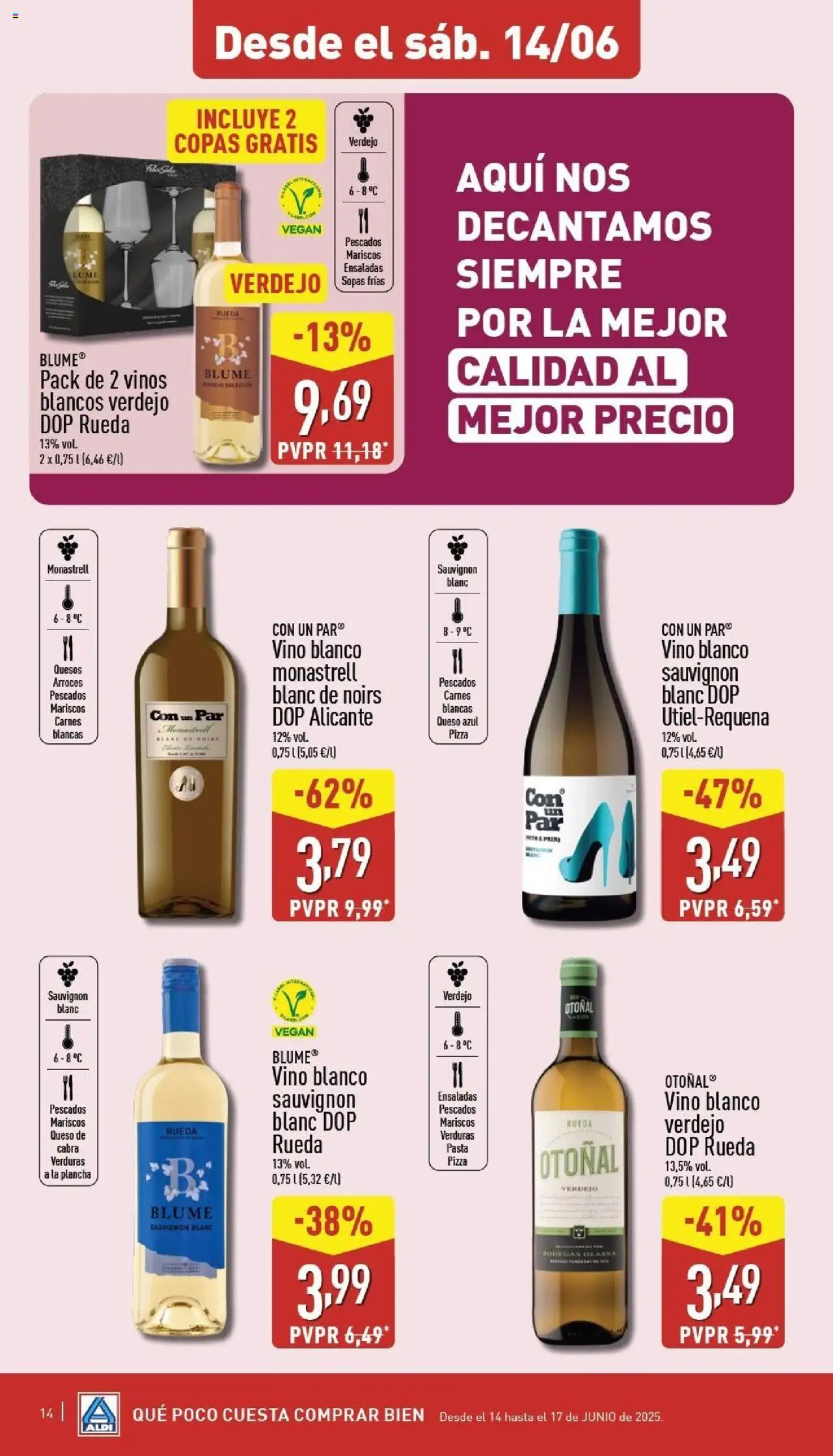 Aldi folleto Península │ válido desde el 09.06.2025 | Página: 14 | Productos: Pizza, Vino, Plancha, Κλειδαριά της πόρτας