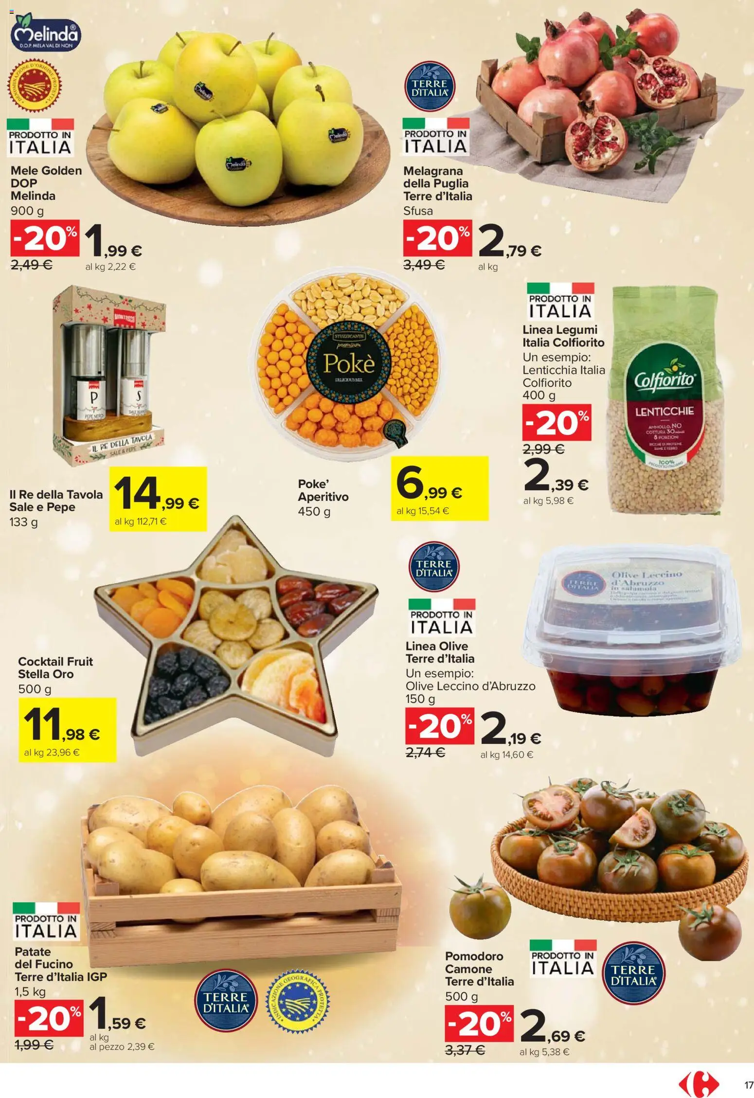 Volantino Carrefour del 27.11.2025 | Pagina: 17 | Prodotti: Mele, Patate, Sale, Aperitivo