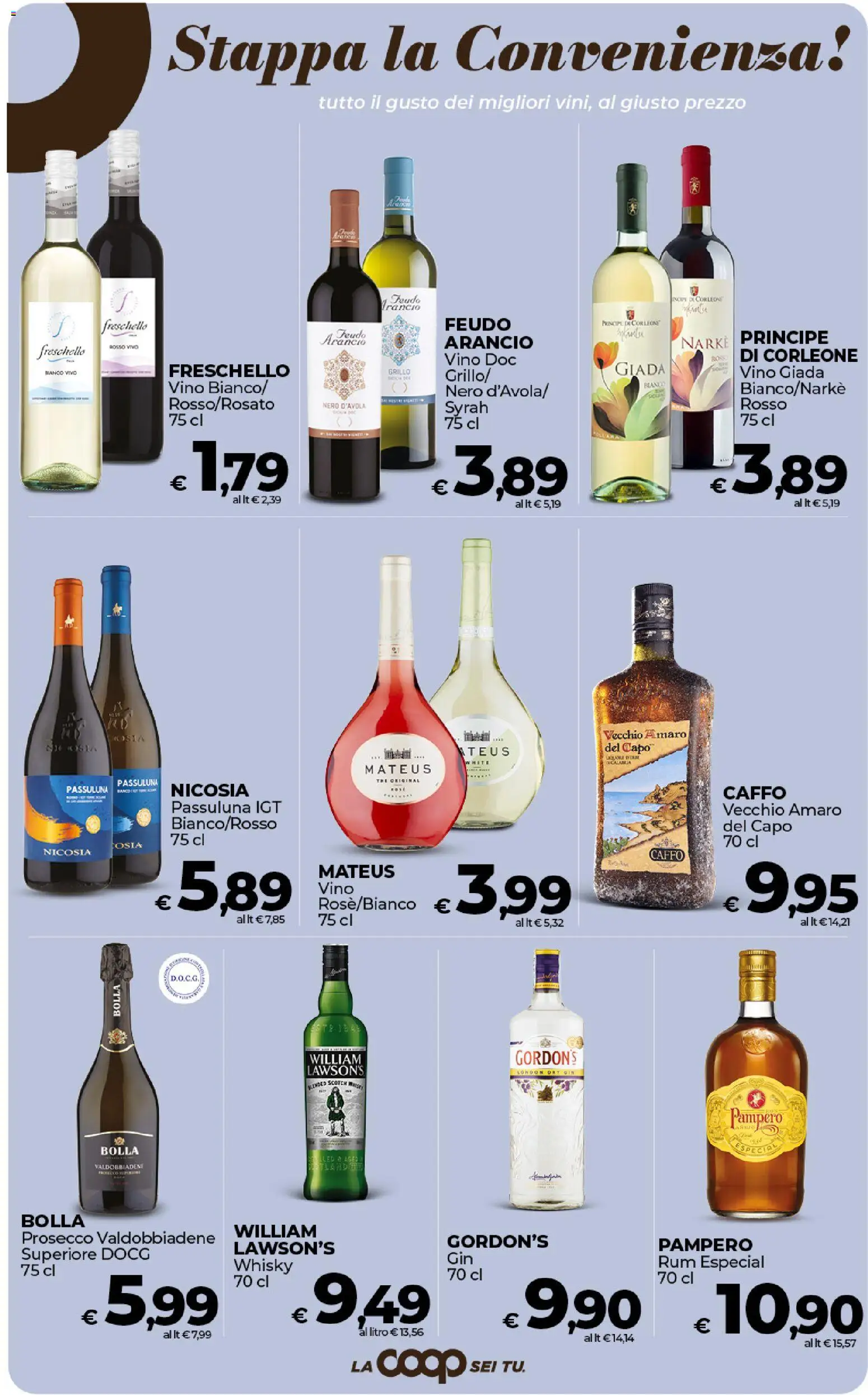 Volantino COOP del 17.01.2026 | Pagina: 18 | Prodotti: Prosecco, Whisky, The, Amaro
