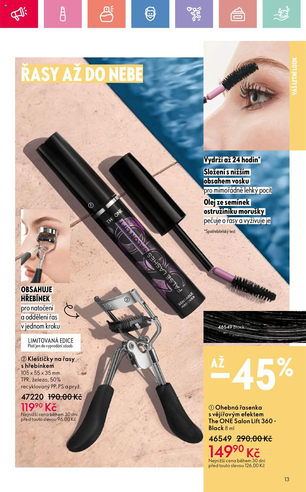 Oriflame katalog č.08/2025 od 25.05.2025 | Strana: 13 | Produkty: Olej, Test, Kleštičky na řasy, Řasenka