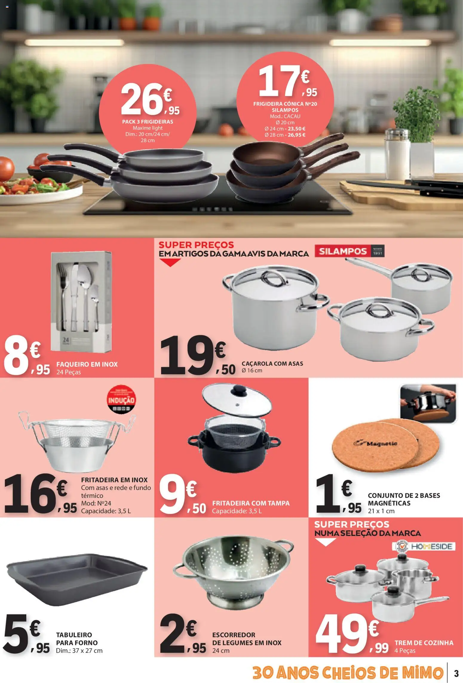 E.Leclerc Não Alimentar │ válido de 12.02.2026 | Página: 3 | Produtos: Escorredor, Forno, Frigideira