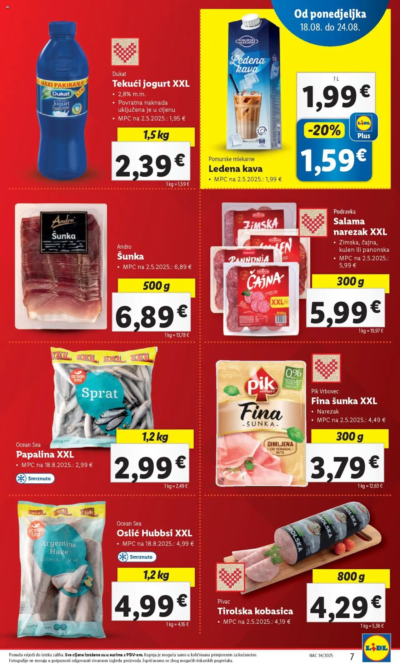 Lidl katalog | vrijedi od 18.08.2025 | Stranica: 7 | Proizvodi: Kava, Salama, Podravka, Narezak
