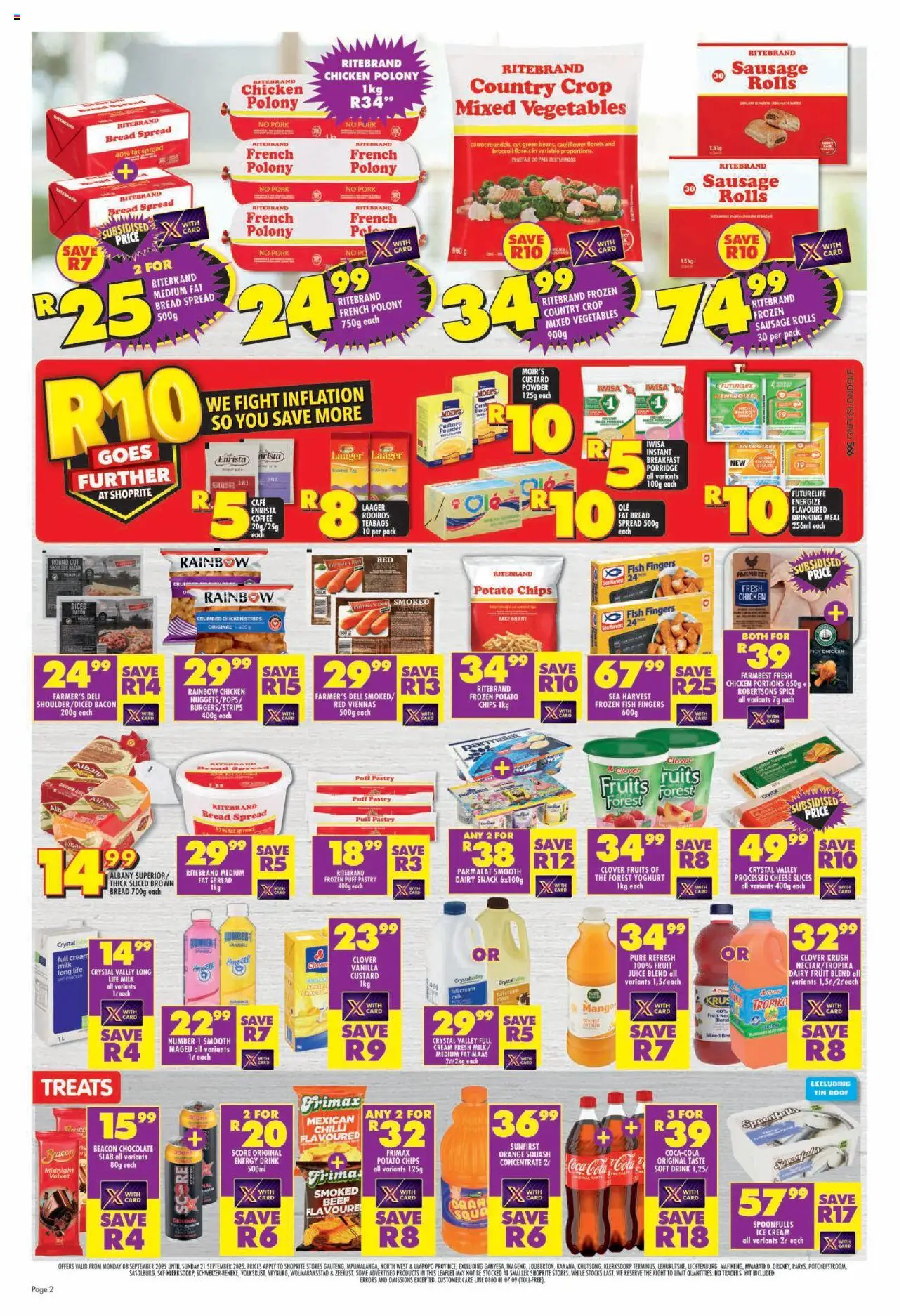 New Shoprite catalogue – valid from 08.09.2025 | Page: 2 | Products: Powder, Fish, Cream, Fruit