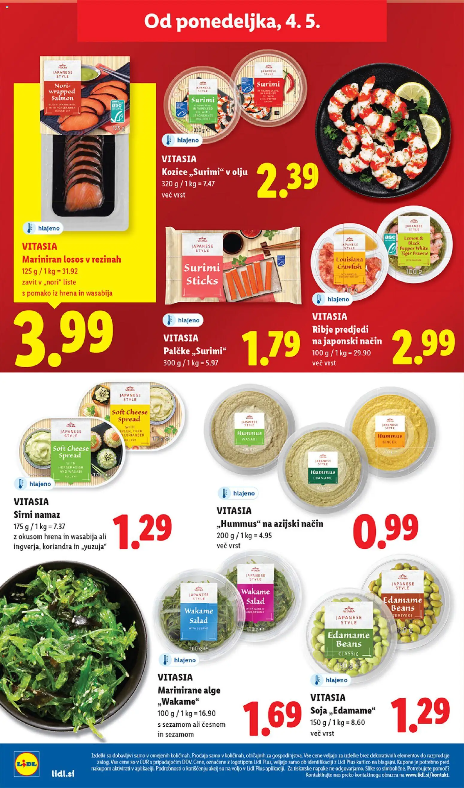 Novi Lidl katalog ponudbe – veljaven od 29.04.2026 | Stran: 46 | Izdelki: Sirni namaz, Kozice, Losos, Namaz