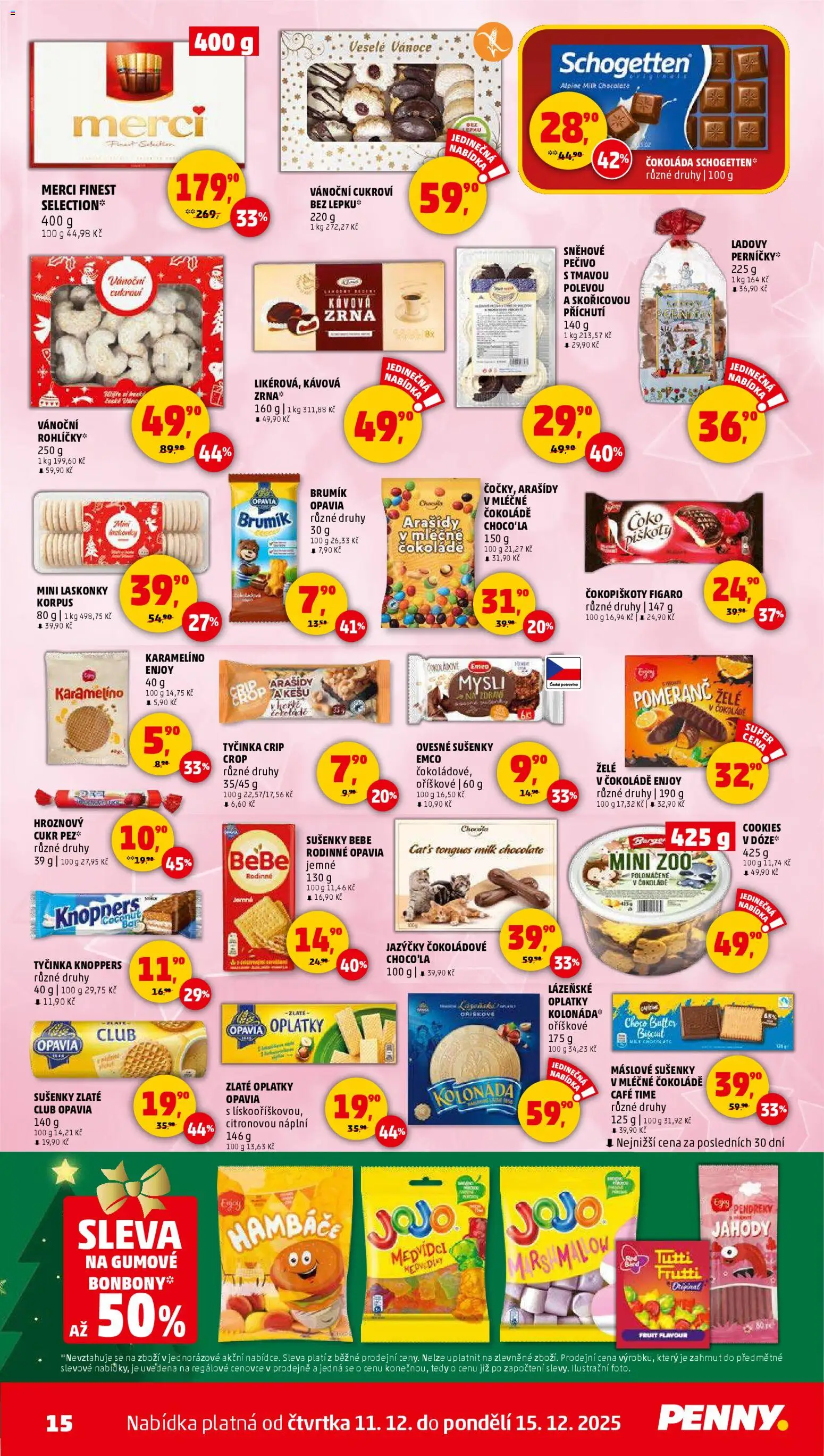 Penny Market leták - Čtvrtečník od 11.12.2025 | Strana: 15 | Produkty: Kešu, Knoppers, Pečivo, Cukroví