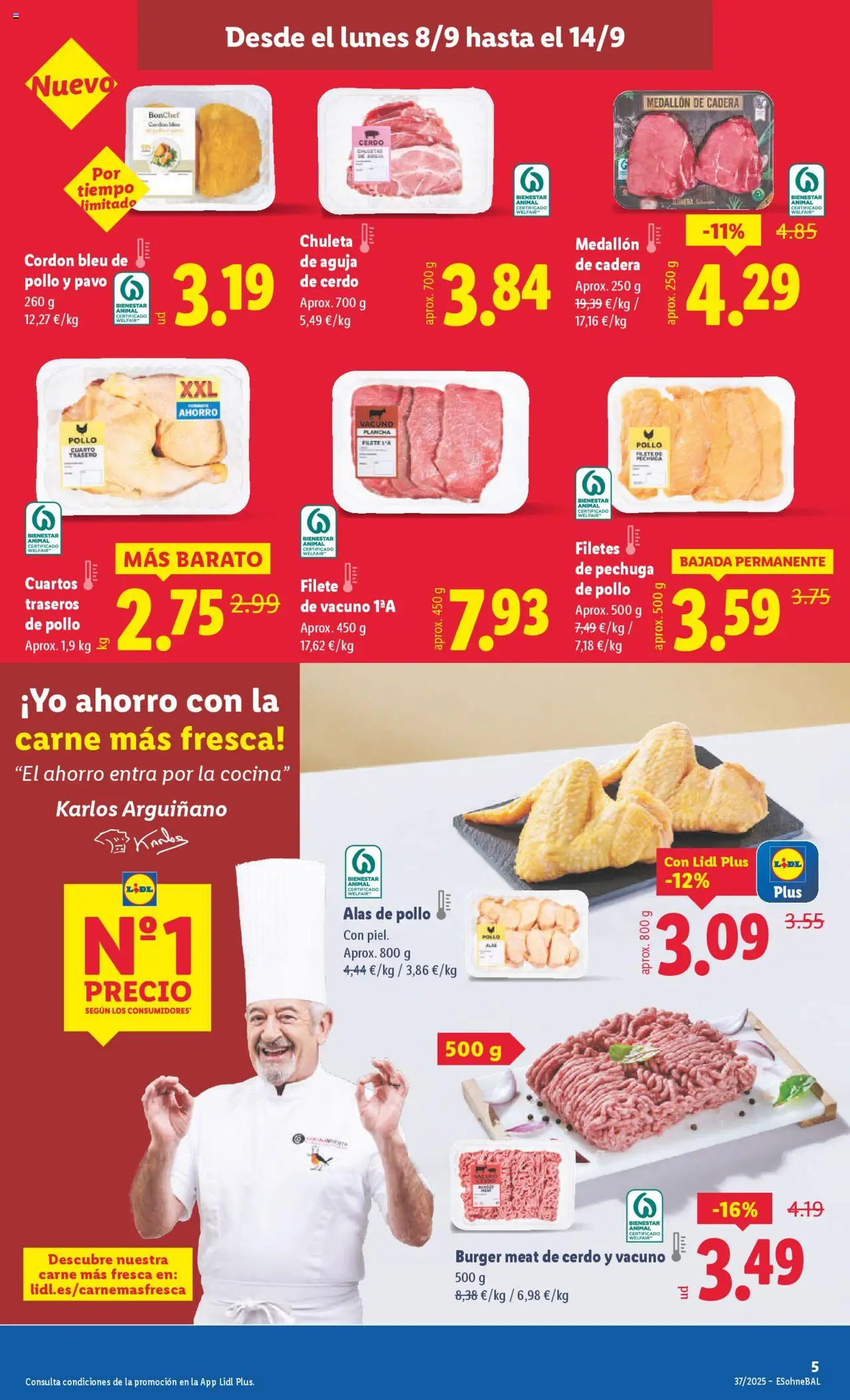 Lidl folleto │ válido desde el 08.09.2025 | Página: 13 | Productos: Cerdo, Cocina, Plancha, Filete